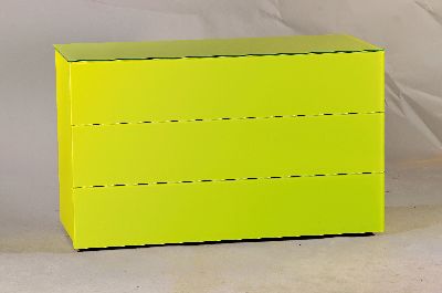 Image 26972424 - Designer Kommode, Front und Seiten mit neongrünem Glas, 3 Schubladen, ca. 72 x 20 x ...