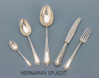Image 26972463 - Besteck für 6 Personen, 800er Silber, Art Deco Entwurf, best. aus: 6 Menuegabeln, ...