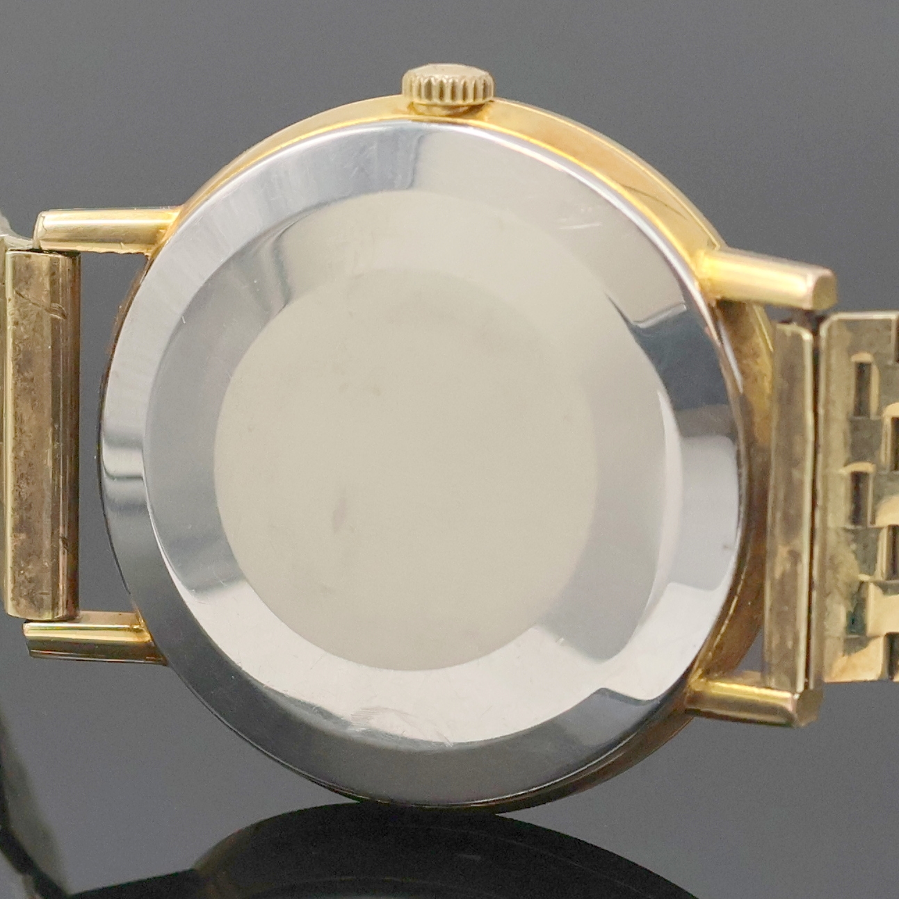 Detail g: Omega Geneve Armbanduhr Referenz 161.009 an GG 333/000 Band, Schweiz um 1968, Automatik, verg. 2-teil. Geh., Edelstahlboden aufgedr., orig. Krone, ...
