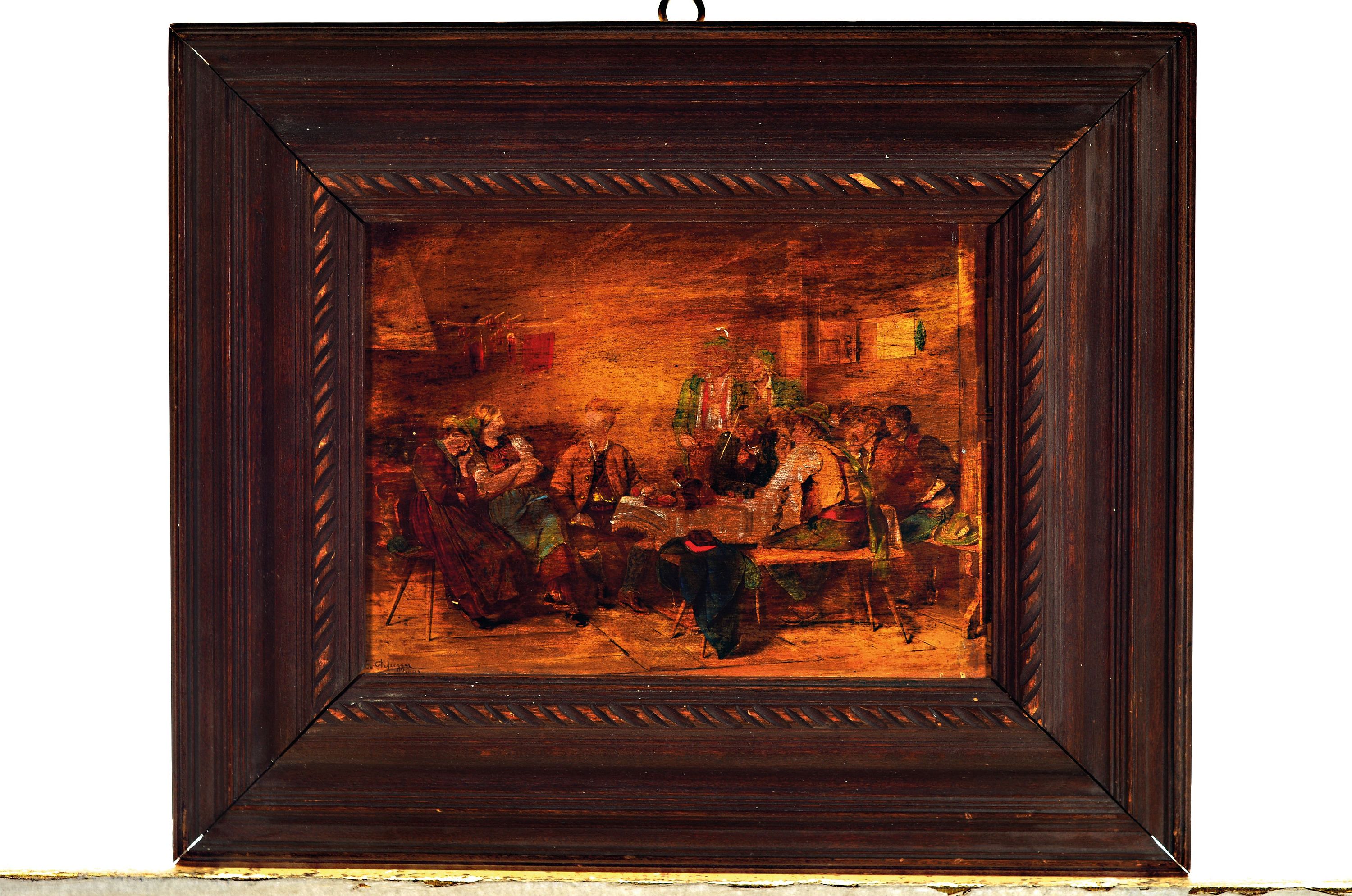 Detail k: Nach Franz von Defregger (1835-1921), "Der Salon-Tiroler", Kopie nach dem Original von 1882 (Nationalgalerie Berlin), Öl auf dünne ...