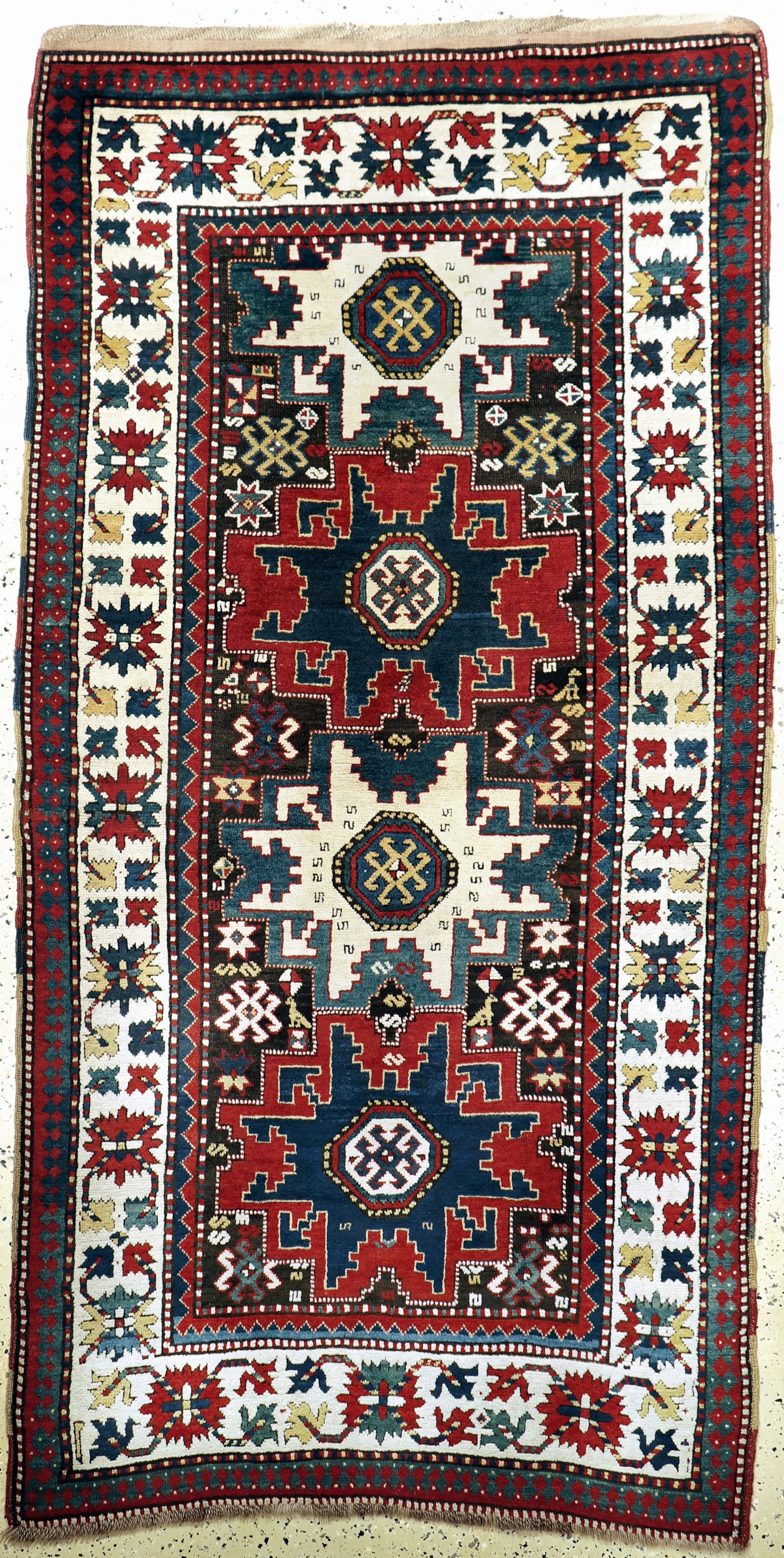 Antiker Kazak, Kaukasus, 19.Jhd, Wolle auf Wolle, ca. 240 x 122 cm, EHZ: 2