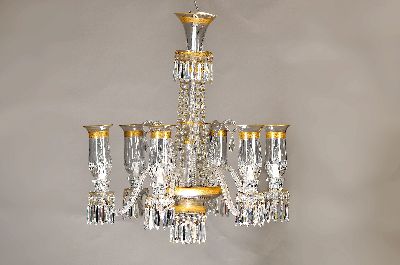 Image 6-flammiger Prunkleuchter/Chandelier, Thistle, Kristallglas, graviert, geschliffen und ...