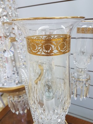 26972650b - 6-flammiger Prunkleuchter/Chandelier, Thistle, Kristallglas, graviert, geschliffen und ...