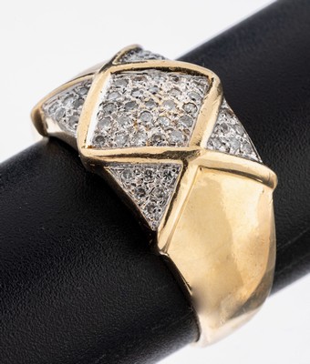 Image 26972665 - 14 kt Gold Diamant-Ring, GG/WG 585/000, 49 8/8-Diamanten zus. ca. 0.50 ct ...