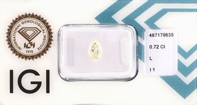 Image 26972676 - Diamant Navette 0.72 ct get.(L)/p1, eingeschweißt, IGI-Diamond-Report 08/2021