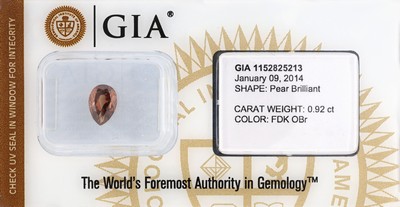 Image 26972686 - Diamant-Tropfen 0.92 ct natural fancy Dark- Orange-Brown, Even, verschweißt, ...