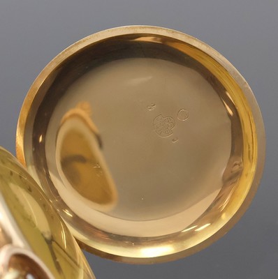 26972858a - BUREN Savonette Herrentaschenuhr in RG 585/000 an GG 333/000 Kette, Schweiz um 1920, ...