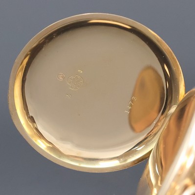 26972858e - BUREN Savonette Herrentaschenuhr in RG 585/000 an GG 333/000 Kette, Schweiz um 1920, ...