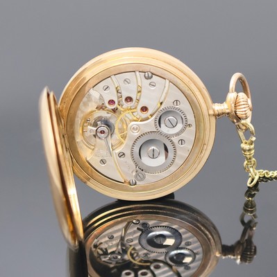 26972858f - BUREN Savonette Herrentaschenuhr in RG 585/000 an GG 333/000 Kette, Schweiz um 1920, ...