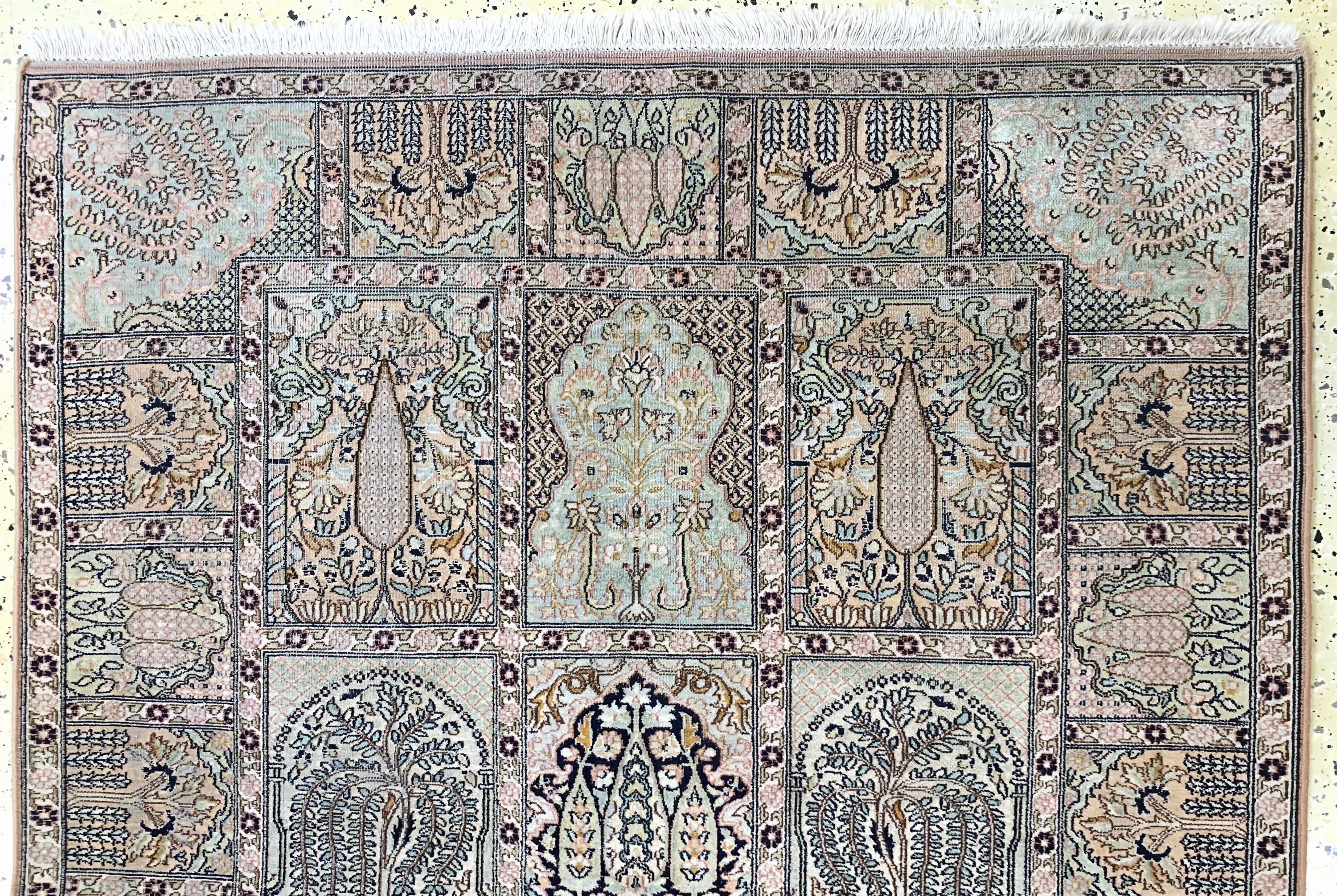 Detail a: Kaschmir, Indien, Mitte 20.Jhd, merzerisierte Baumwolle, ca. 180 x 125 cm, EHZ: 3