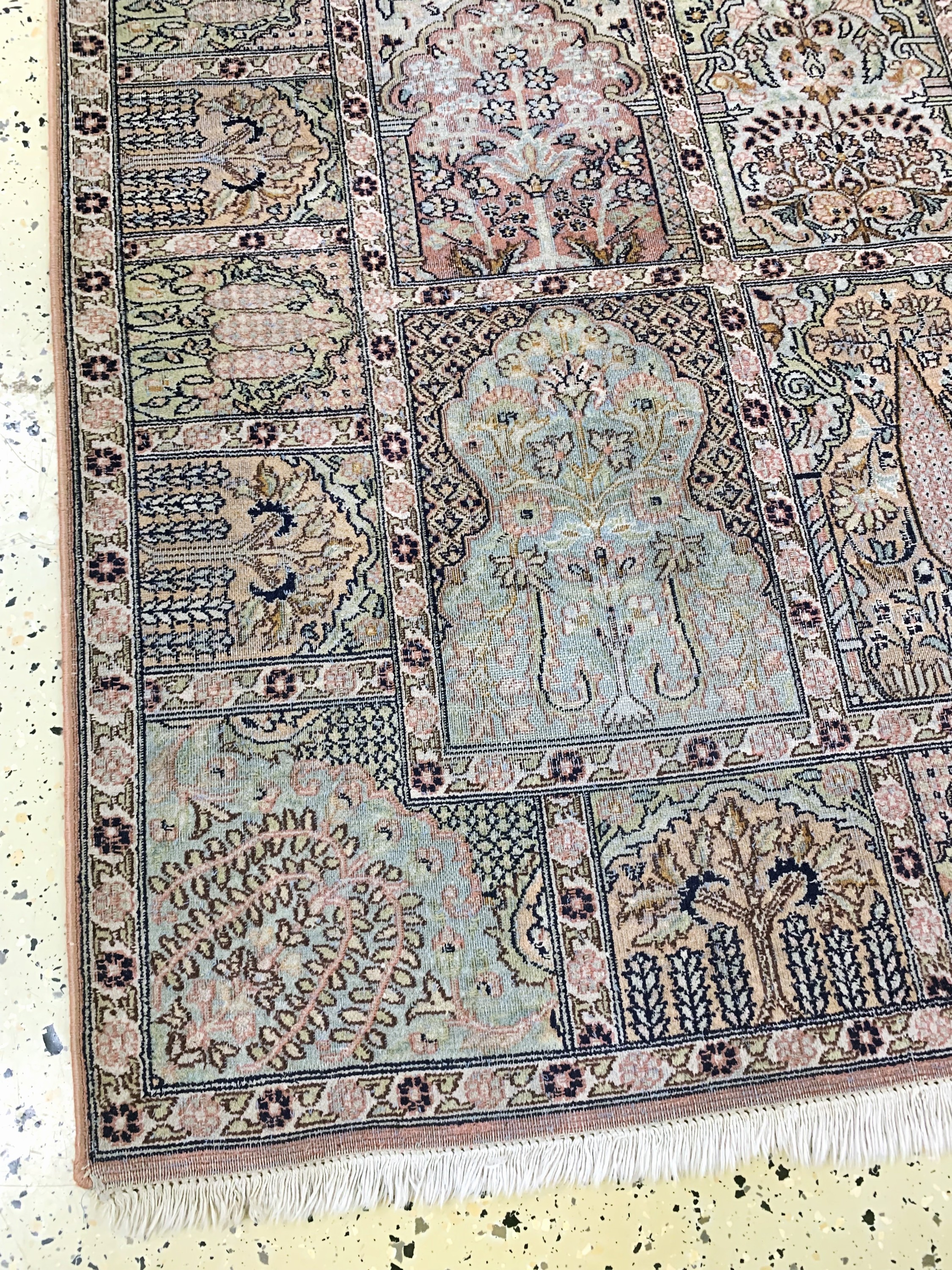 Detail c: Kaschmir, Indien, Mitte 20.Jhd, merzerisierte Baumwolle, ca. 180 x 125 cm, EHZ: 3