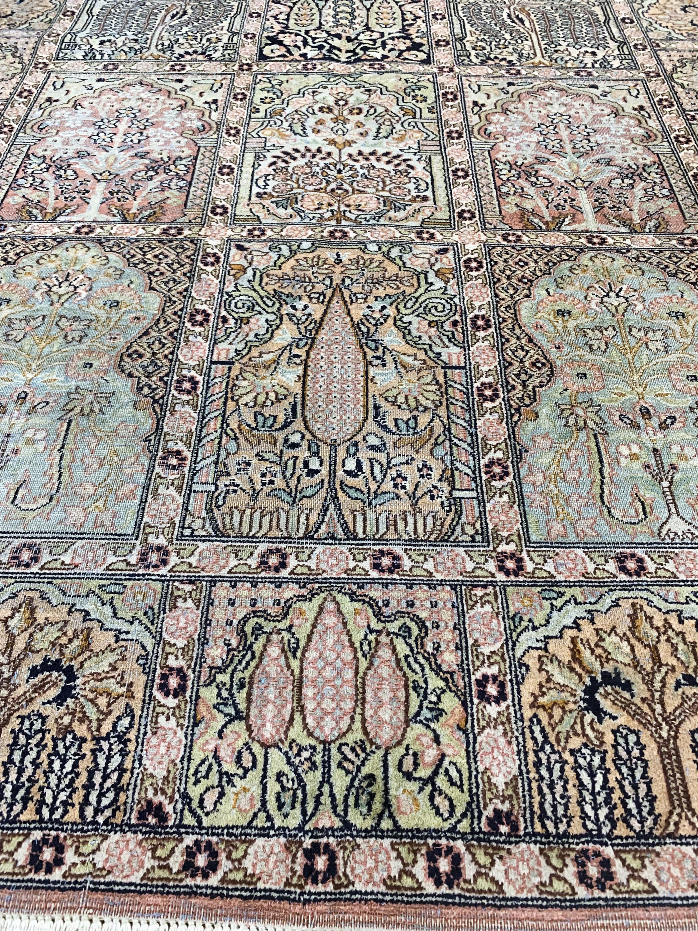 Detail d: Kaschmir, Indien, Mitte 20.Jhd, merzerisierte Baumwolle, ca. 180 x 125 cm, EHZ: 3