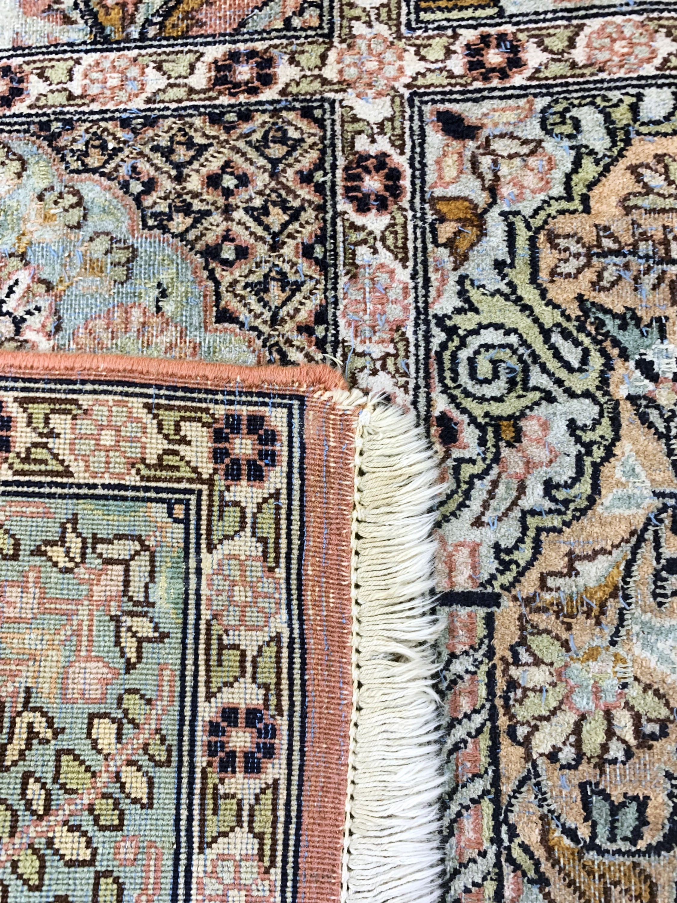 Detail e: Kaschmir, Indien, Mitte 20.Jhd, merzerisierte Baumwolle, ca. 180 x 125 cm, EHZ: 3