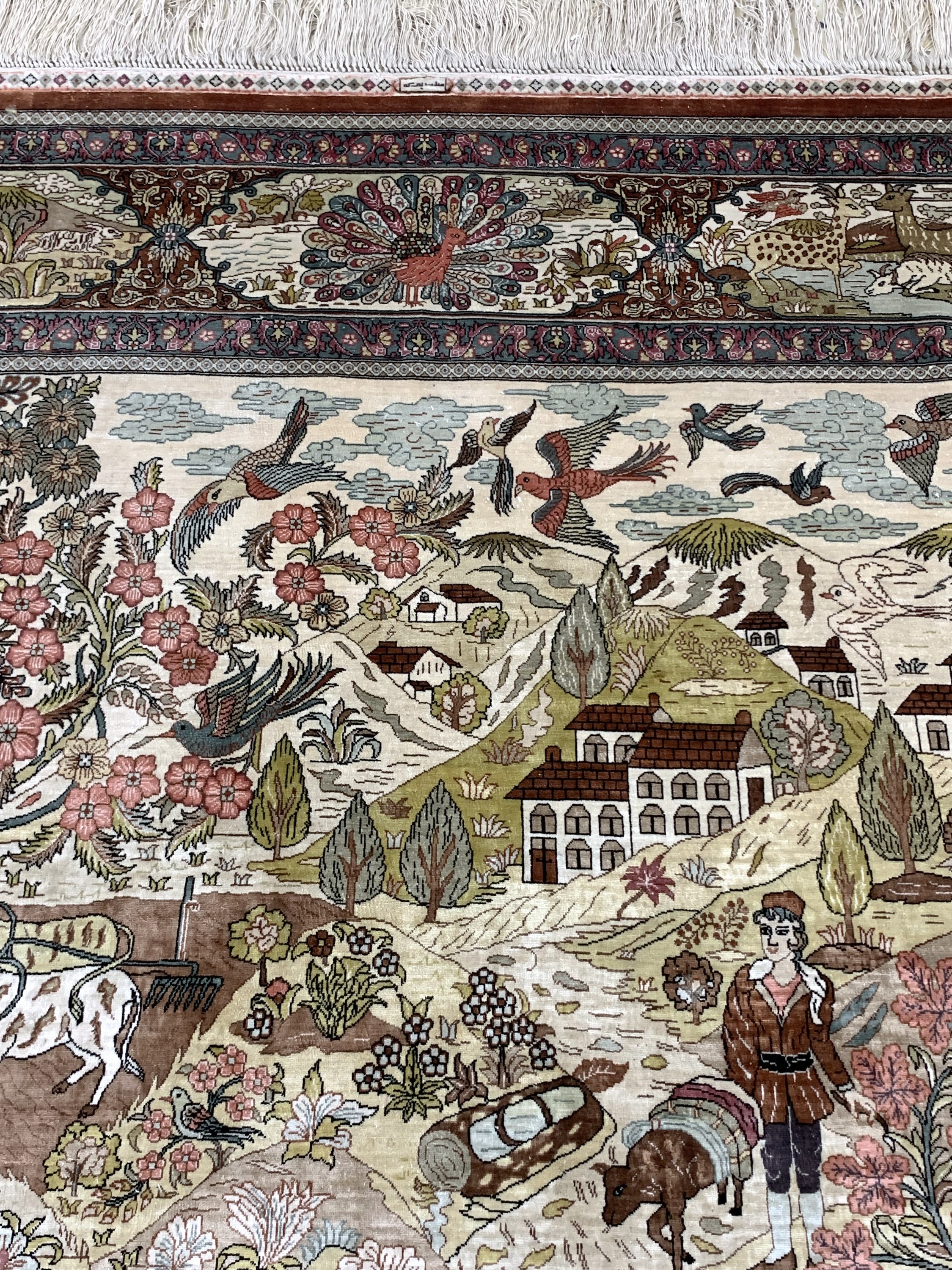 Detail h: Hereke Seide fein, China, Mitte 20.JHd, reine Naturseide, ca. 248 x 158 cm, ca. 1,0 Mio. Kn/qm, EHZ:1-2