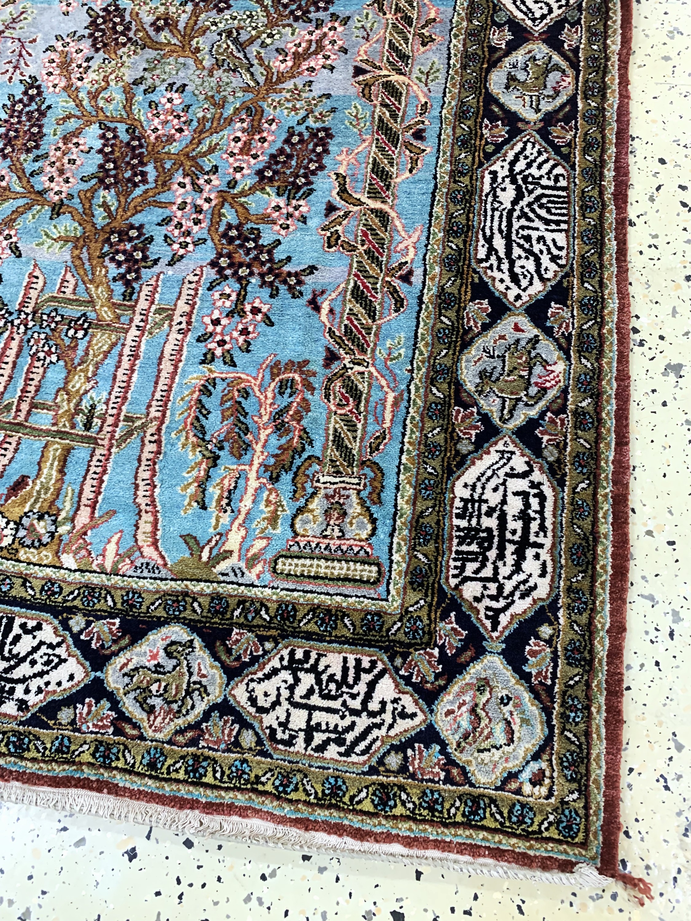 Detail b: Ghom Seide, Persien, Mitte 20.Jhd, reine Naturseide, ca. 150 x 104 cm, EHZ: 2