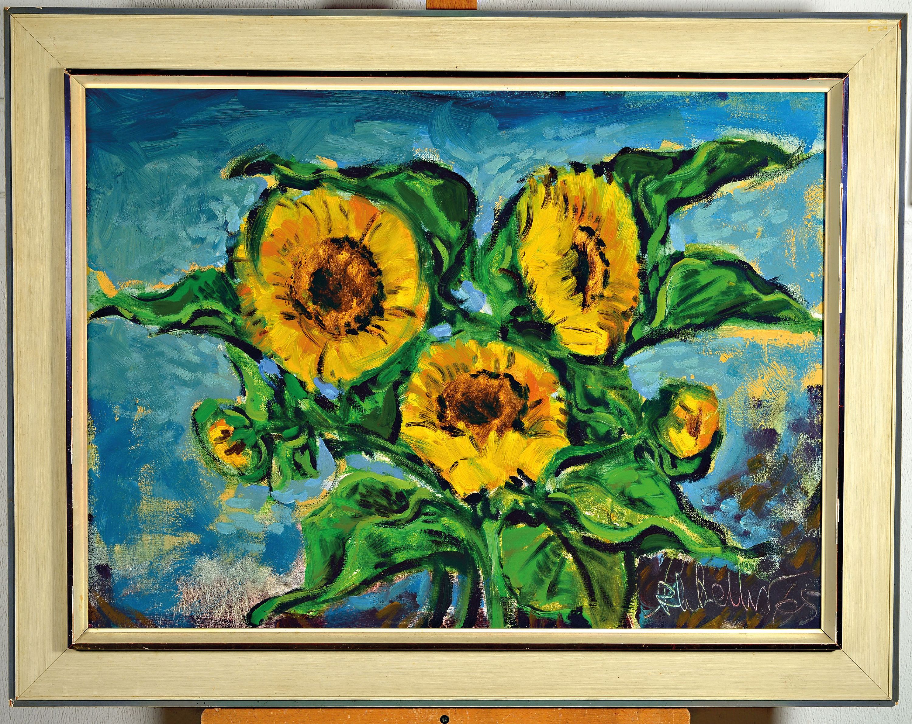 Detail k: Klaus Heinrich Keller, 1935 Godramstein-2018 , Stillleben mit Sonnenblumen, 1965, signiert und datiert, Öl/Lwd, 56x75 cm, Rahmen71x91 cm
