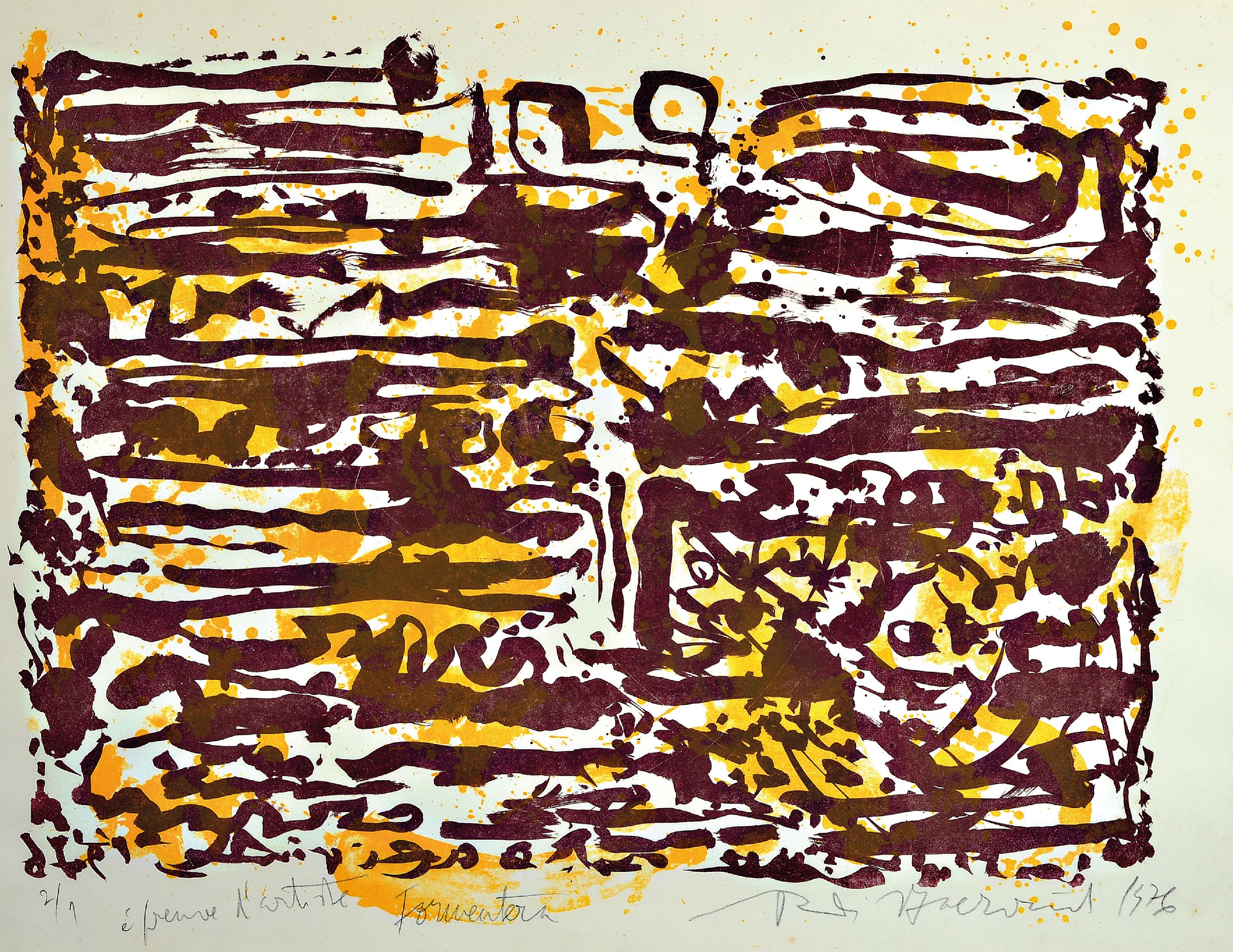 Detail a: Rudi Baerwind, 1910-1982 Mannheim, 2 Farblithographien, "Formentera" Ed. 12/50, unter Glas 50x68 cm; "Formentera" 1976, E.A. 2/1, ...