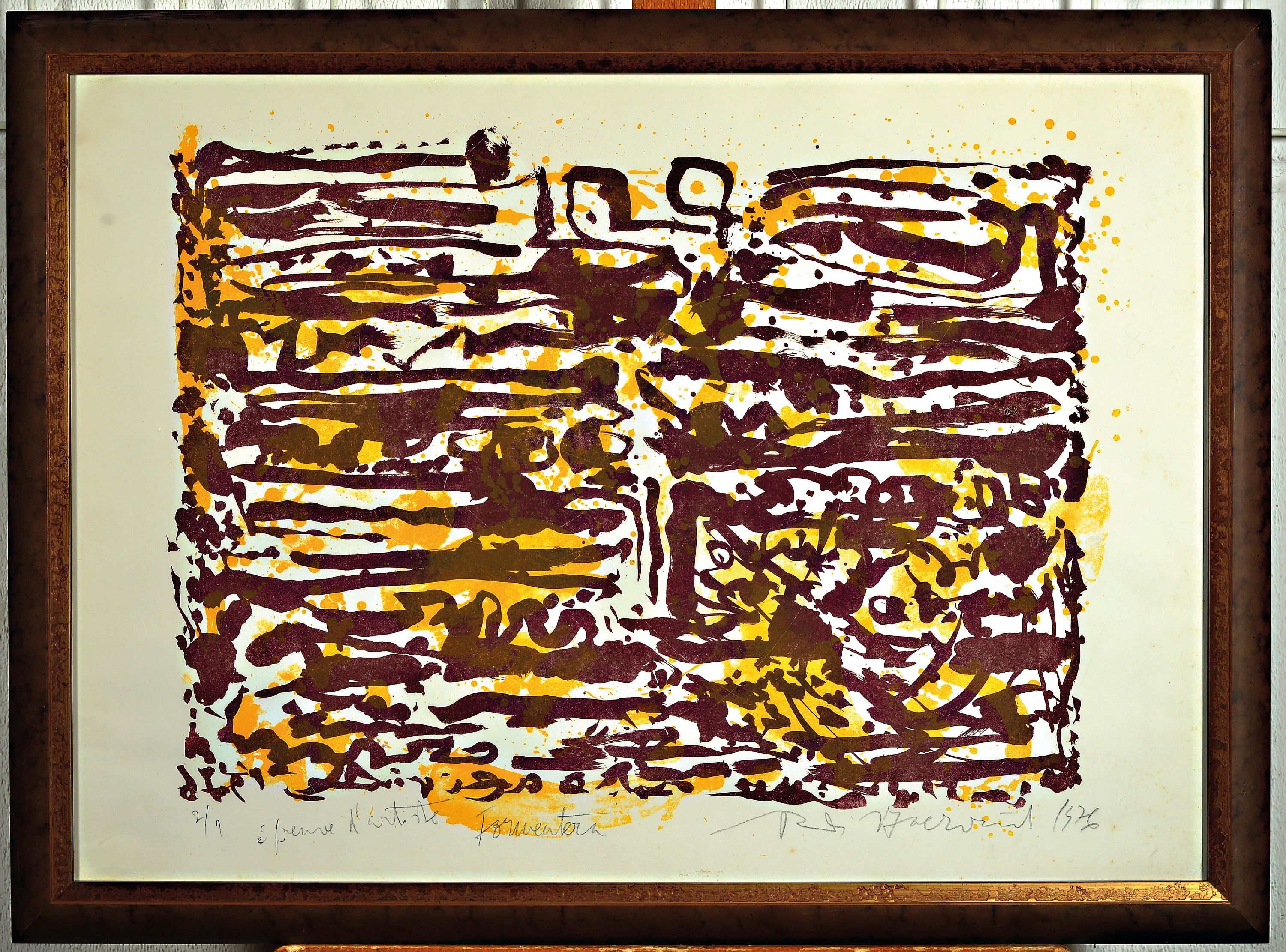 Detail l: Rudi Baerwind, 1910-1982 Mannheim, 2 Farblithographien, "Formentera" Ed. 12/50, unter Glas 50x68 cm; "Formentera" 1976, E.A. 2/1, ...