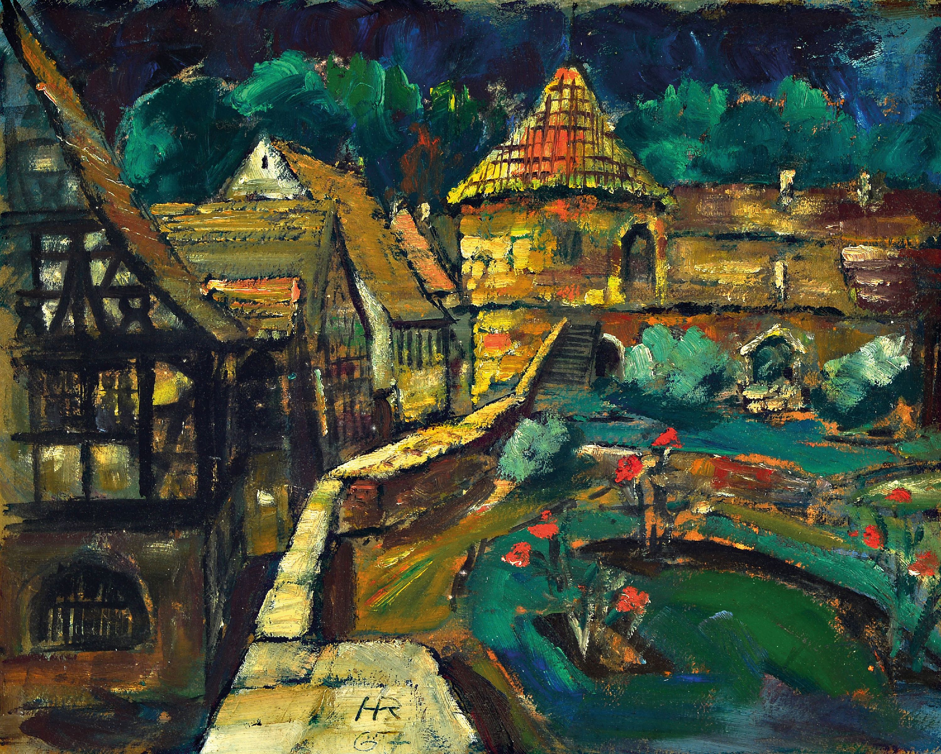 Image 26972947 - Heinz Reiss, 1923 Haßloch-2008, Ansicht aus Dörrenbach, mittig unten monogrammiert und ...
