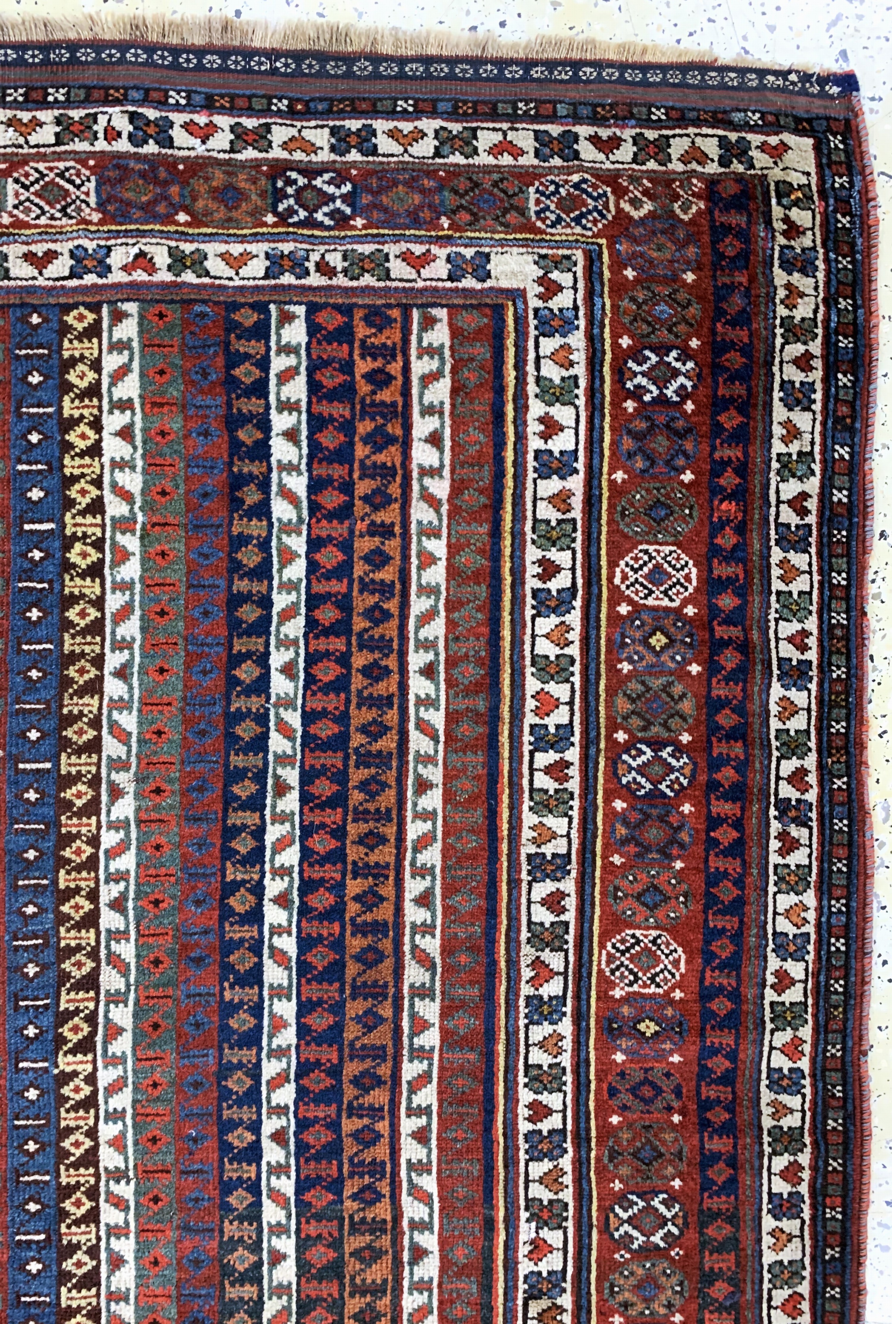 Detail f: Ghaschgai fein"Moharamat", Persien, 19.Jhd,Wolle auf Wolle, ca. 300 x 160 cm, EHZ: 2-3, (kleine restaurierungen)