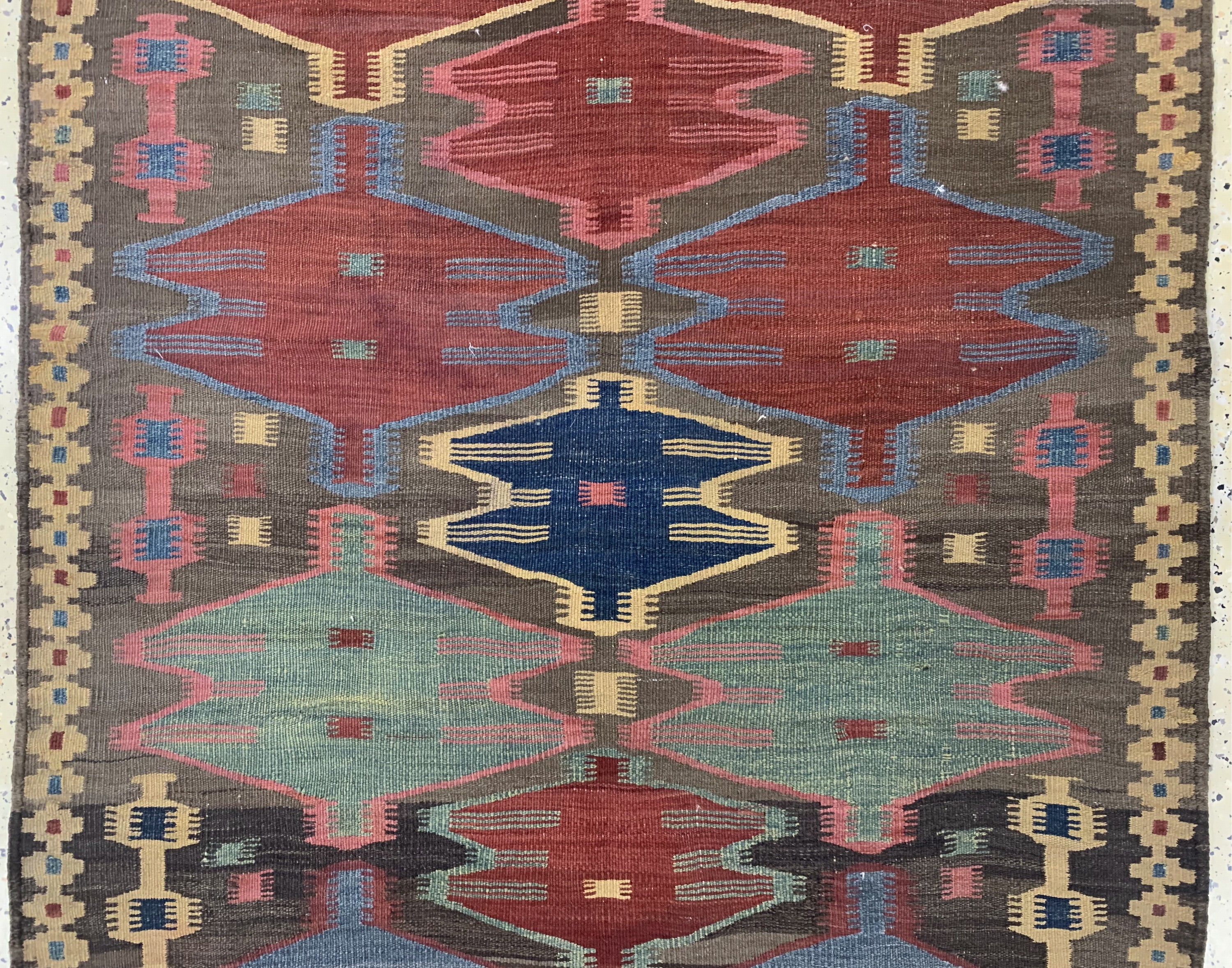 Detail b: Nordwestpersischer Nomadenkelim, Persien, um 1900, Wolle auf Wolle, ca. 430 x 130 cm, EHZ: 1-2