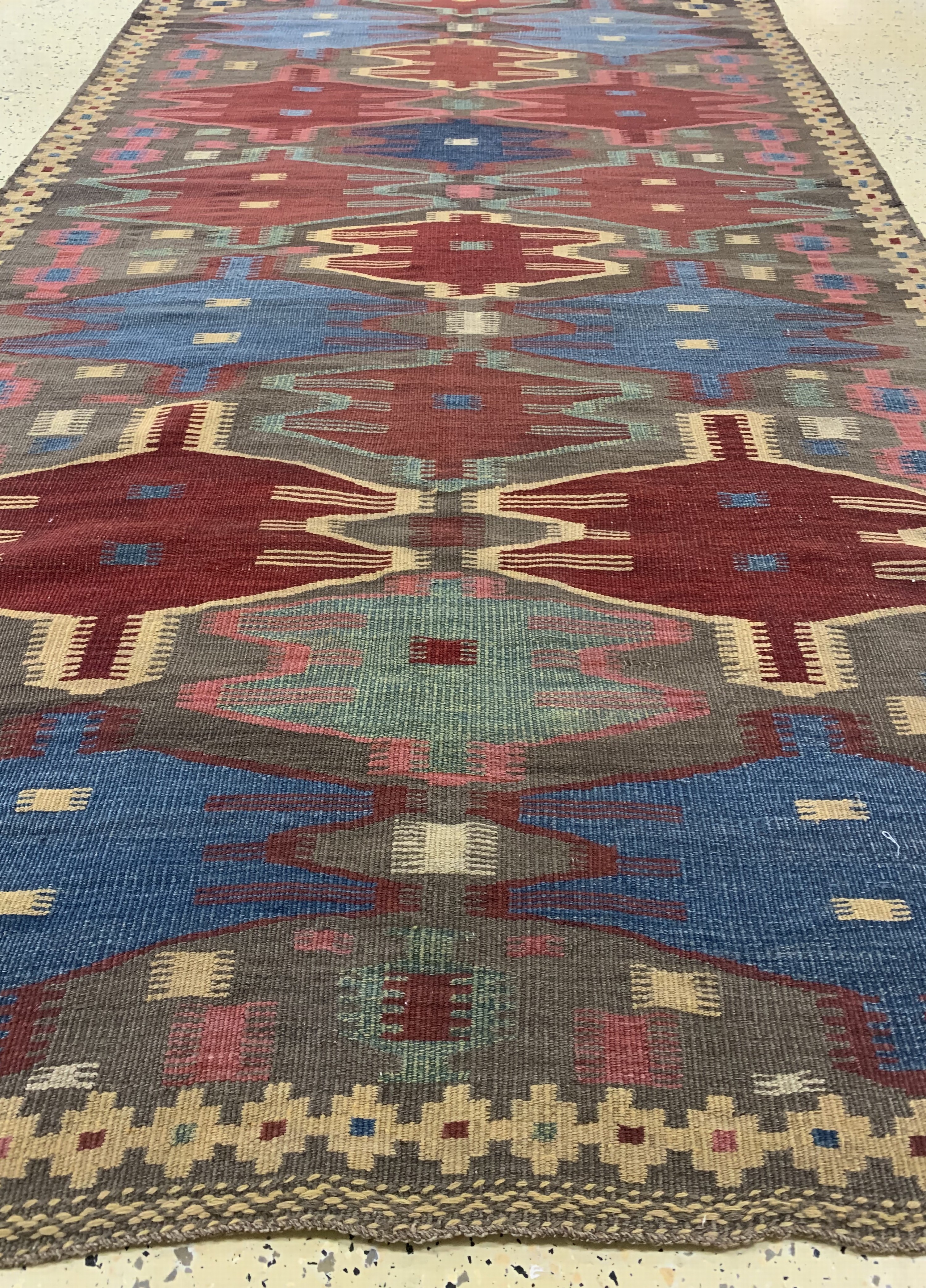 Detail f: Nordwestpersischer Nomadenkelim, Persien, um 1900, Wolle auf Wolle, ca. 430 x 130 cm, EHZ: 1-2