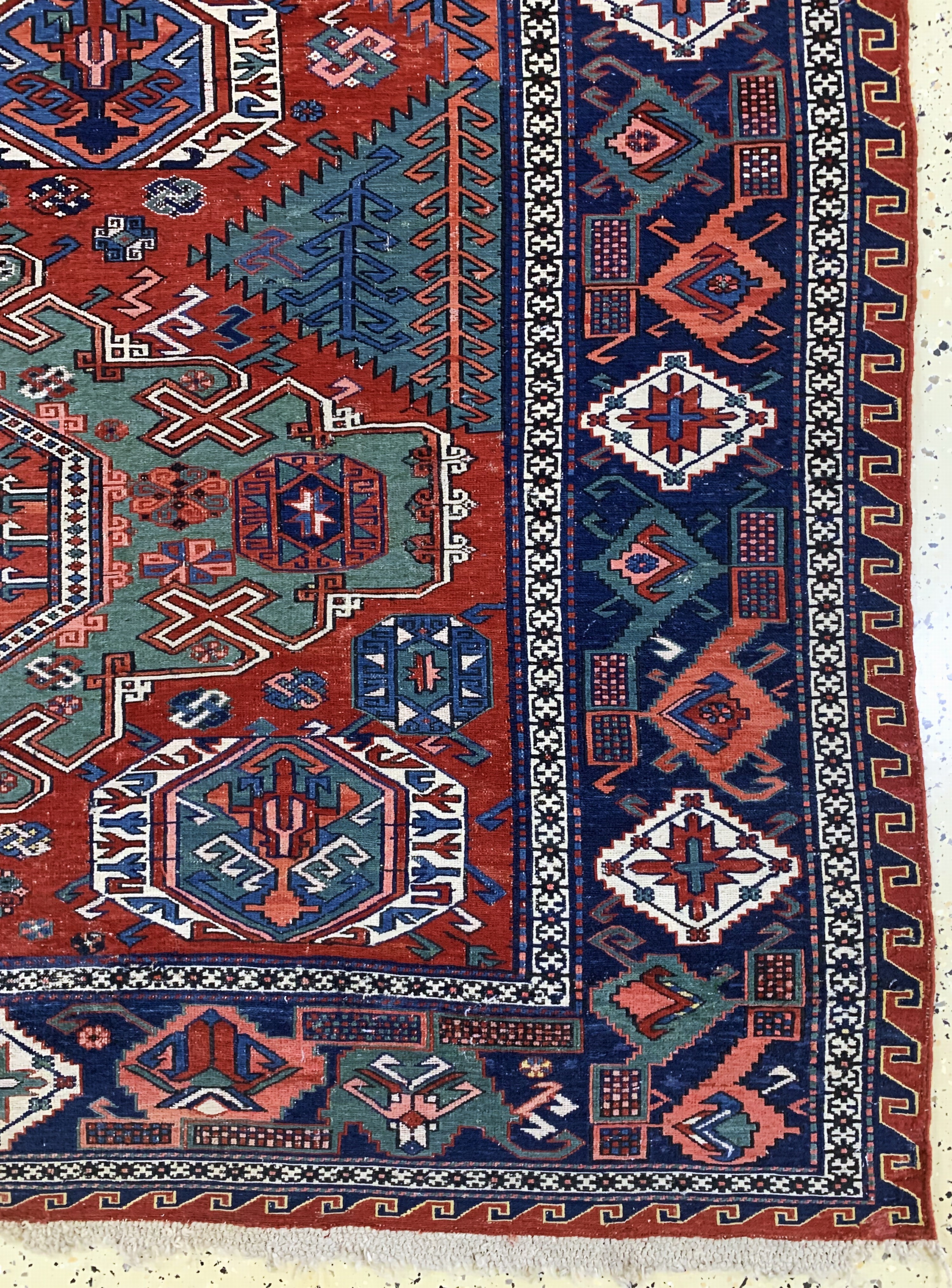 Detail a: Sumakh antik, Kaukasus, um 1900, Wolle auf Wolle, ca. 291 x 224 cm, EHZ: 2