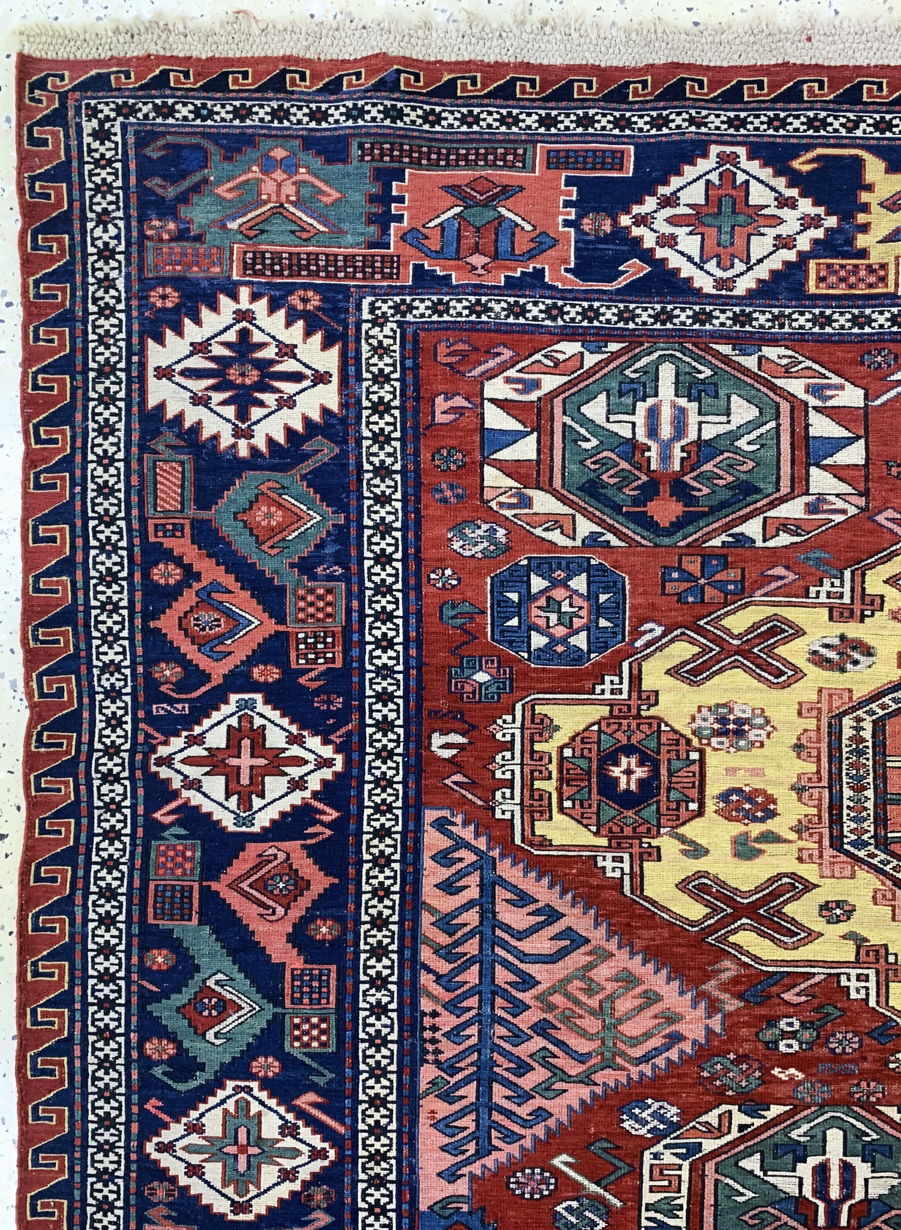 Detail g: Sumakh antik, Kaukasus, um 1900, Wolle auf Wolle, ca. 291 x 224 cm, EHZ: 2