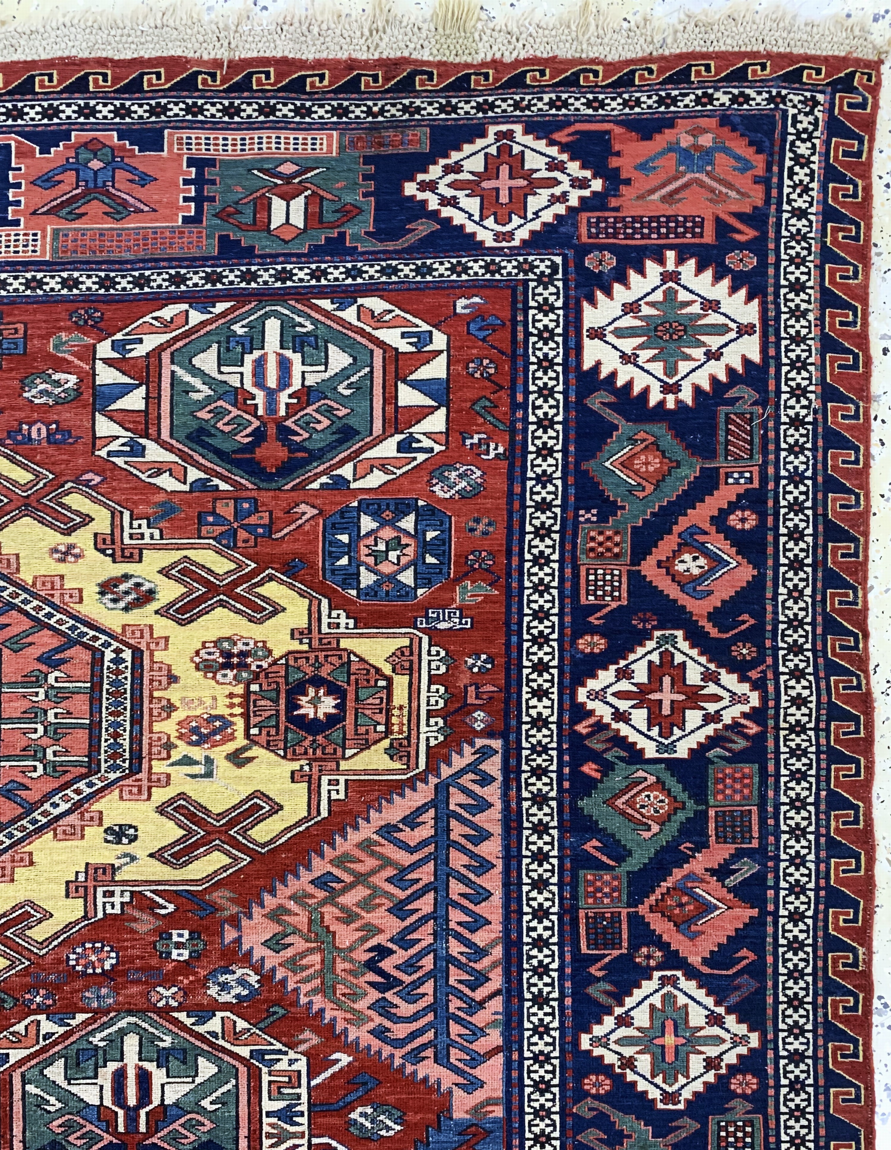 Detail i: Sumakh antik, Kaukasus, um 1900, Wolle auf Wolle, ca. 291 x 224 cm, EHZ: 2