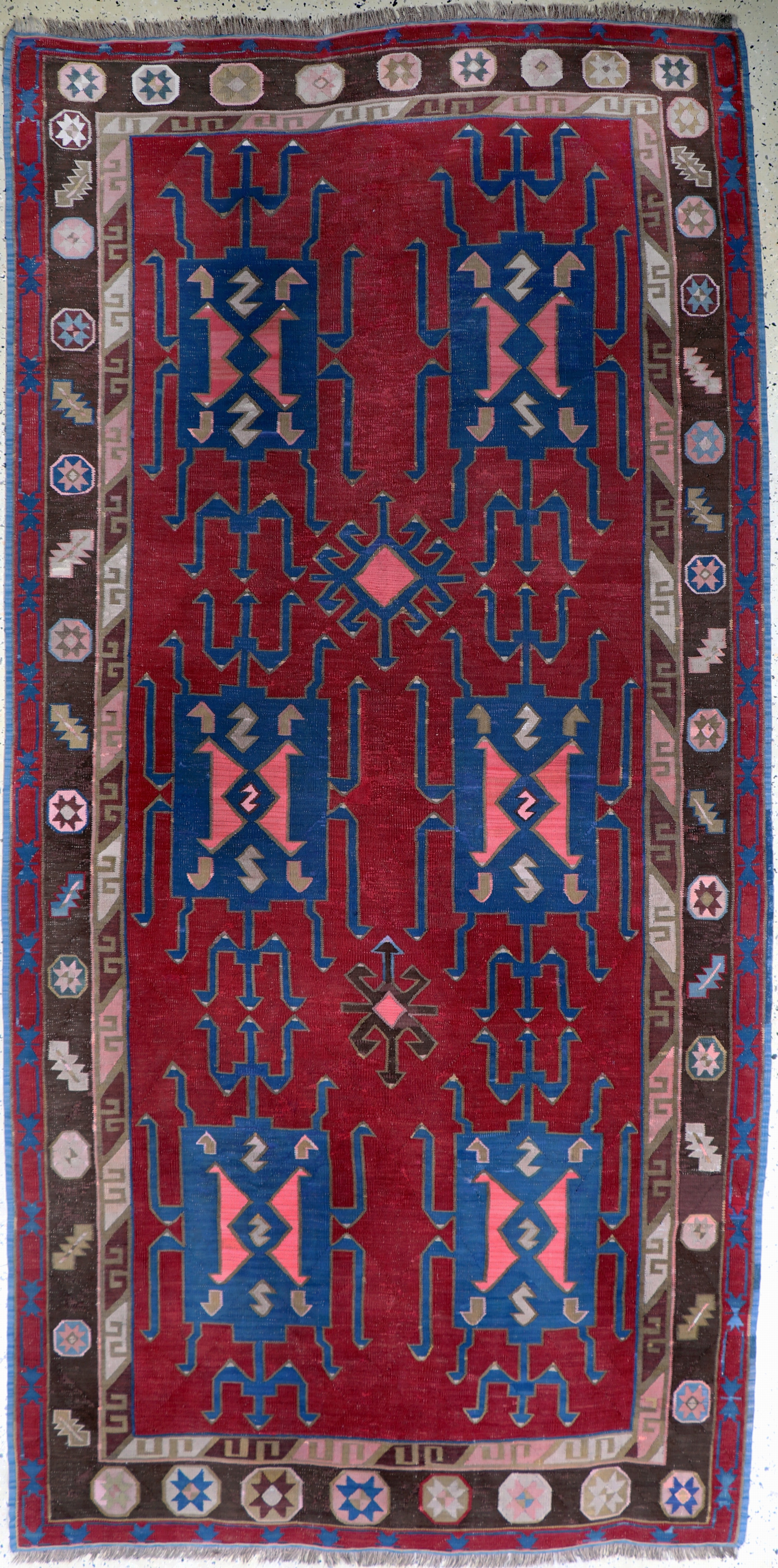 Avar Kelim antik, Kaukasus, 19.Jhd, Wolle auf Wolle, ca. 320 x 160 cm, EHZ: 2, (kleine Restaurierungen)