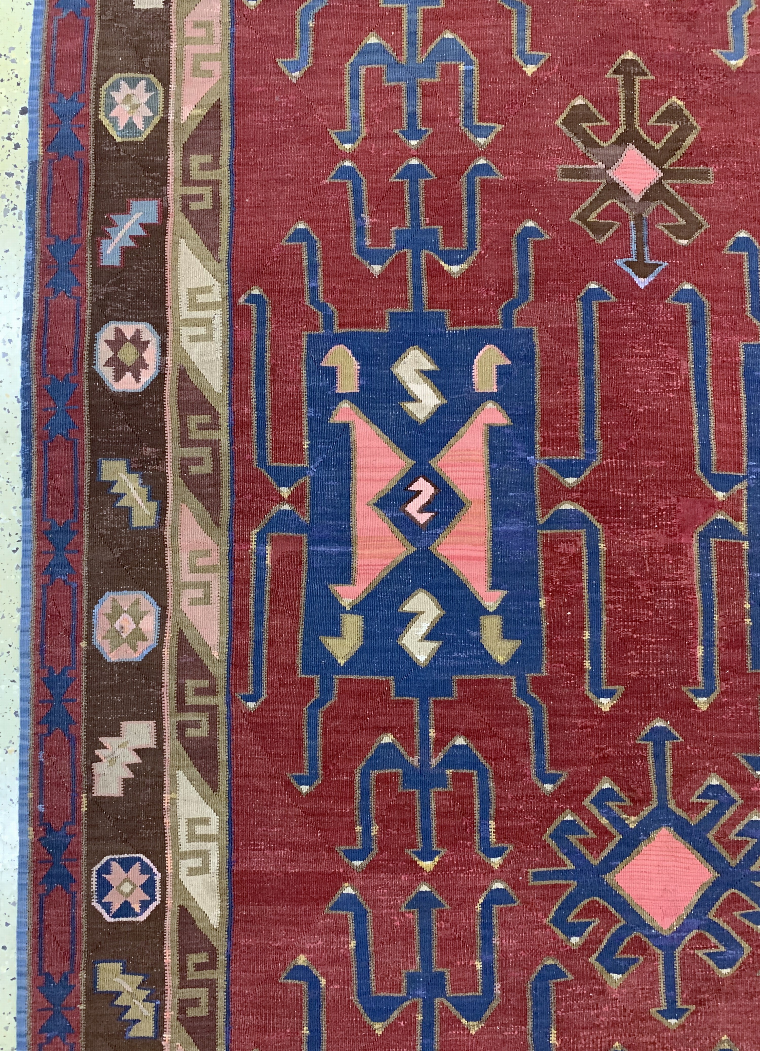 Detail c: Avar Kelim antik, Kaukasus, 19.Jhd, Wolle auf Wolle, ca. 320 x 160 cm, EHZ: 2, (kleine Restaurierungen)