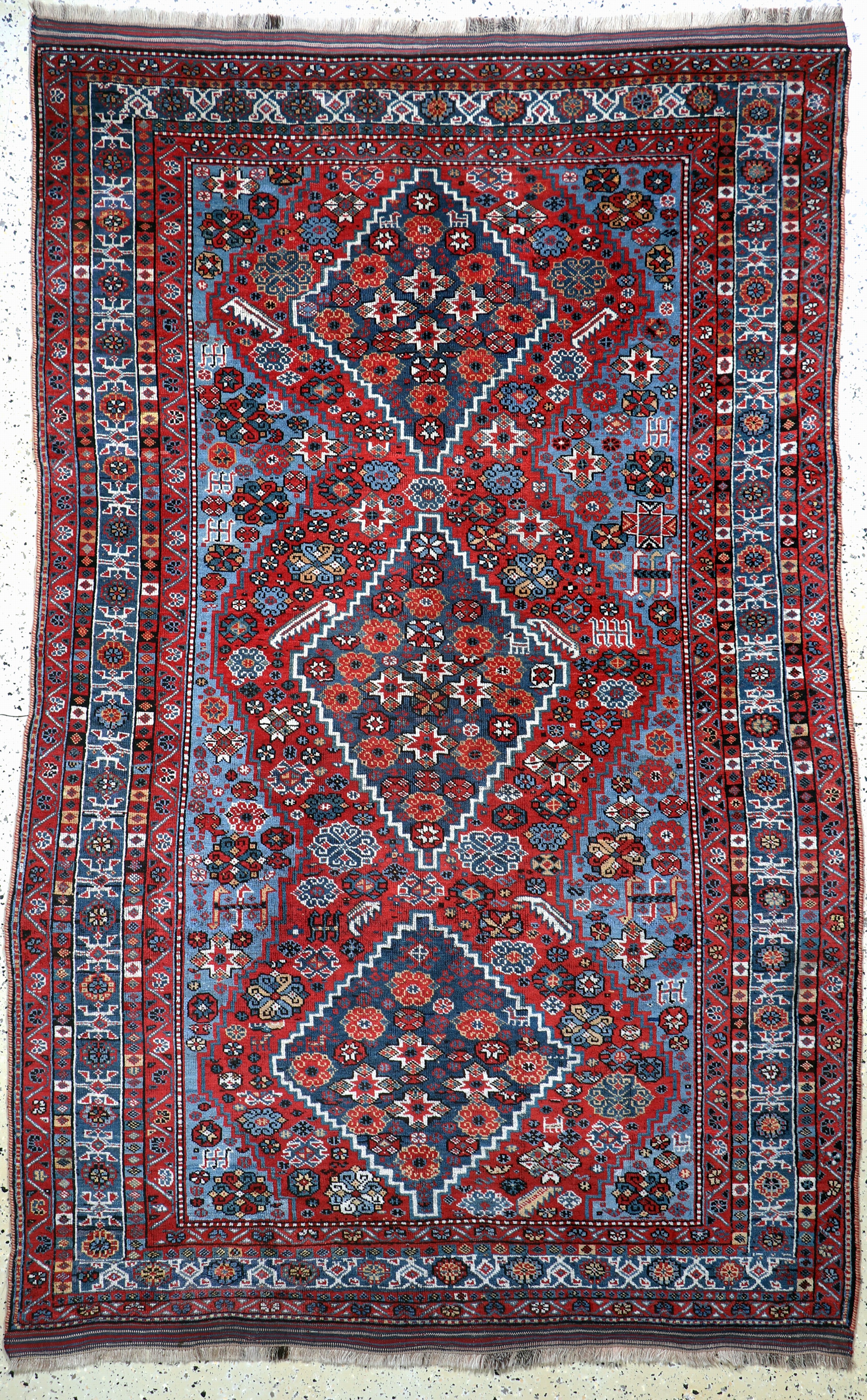 Khamseh antik, Persien, um 1900, Wolle auf Wolle, ca. 268 x 163 cm, EHZ: 2-3