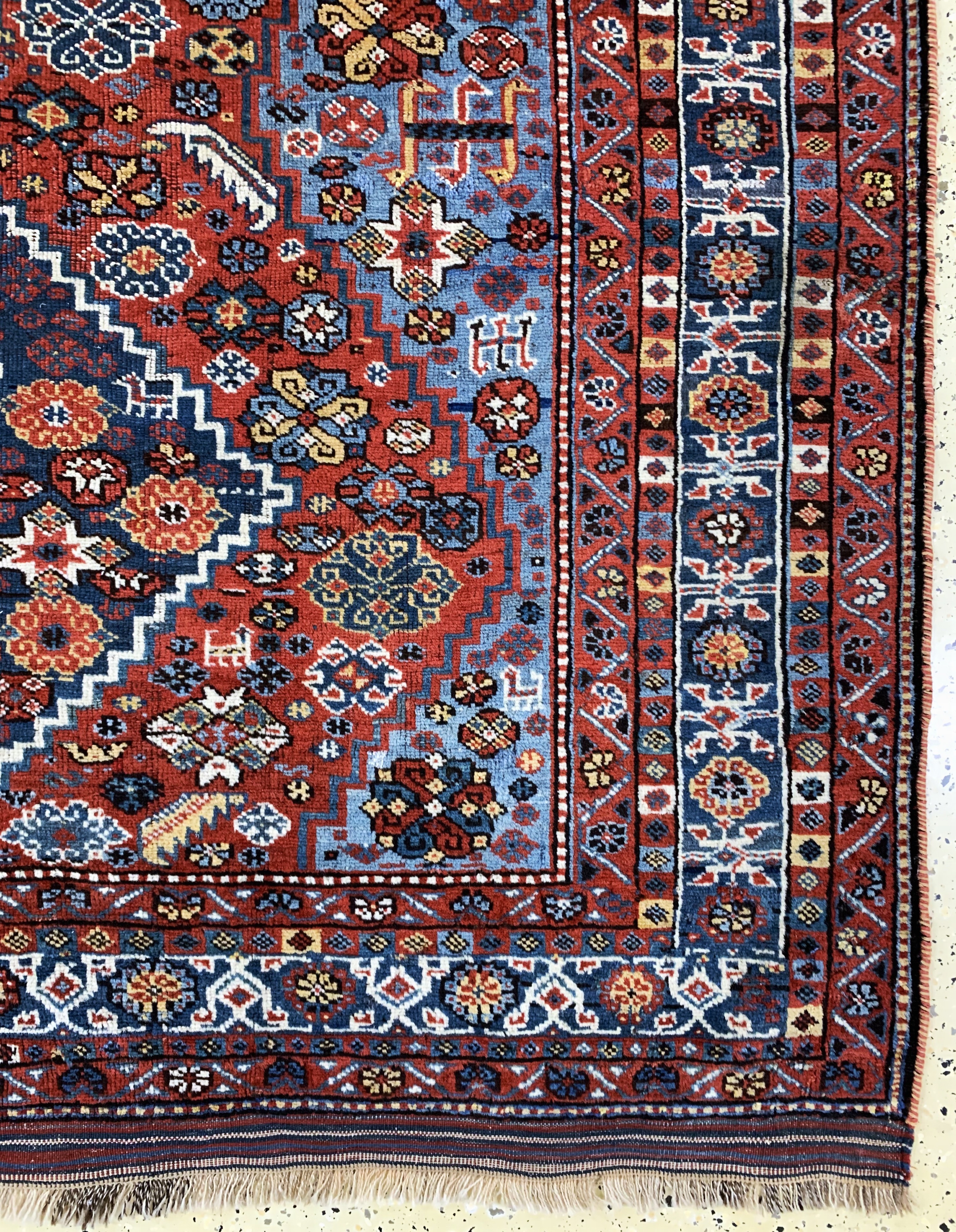 Detail a: Khamseh antik, Persien, um 1900, Wolle auf Wolle, ca. 268 x 163 cm, EHZ: 2-3