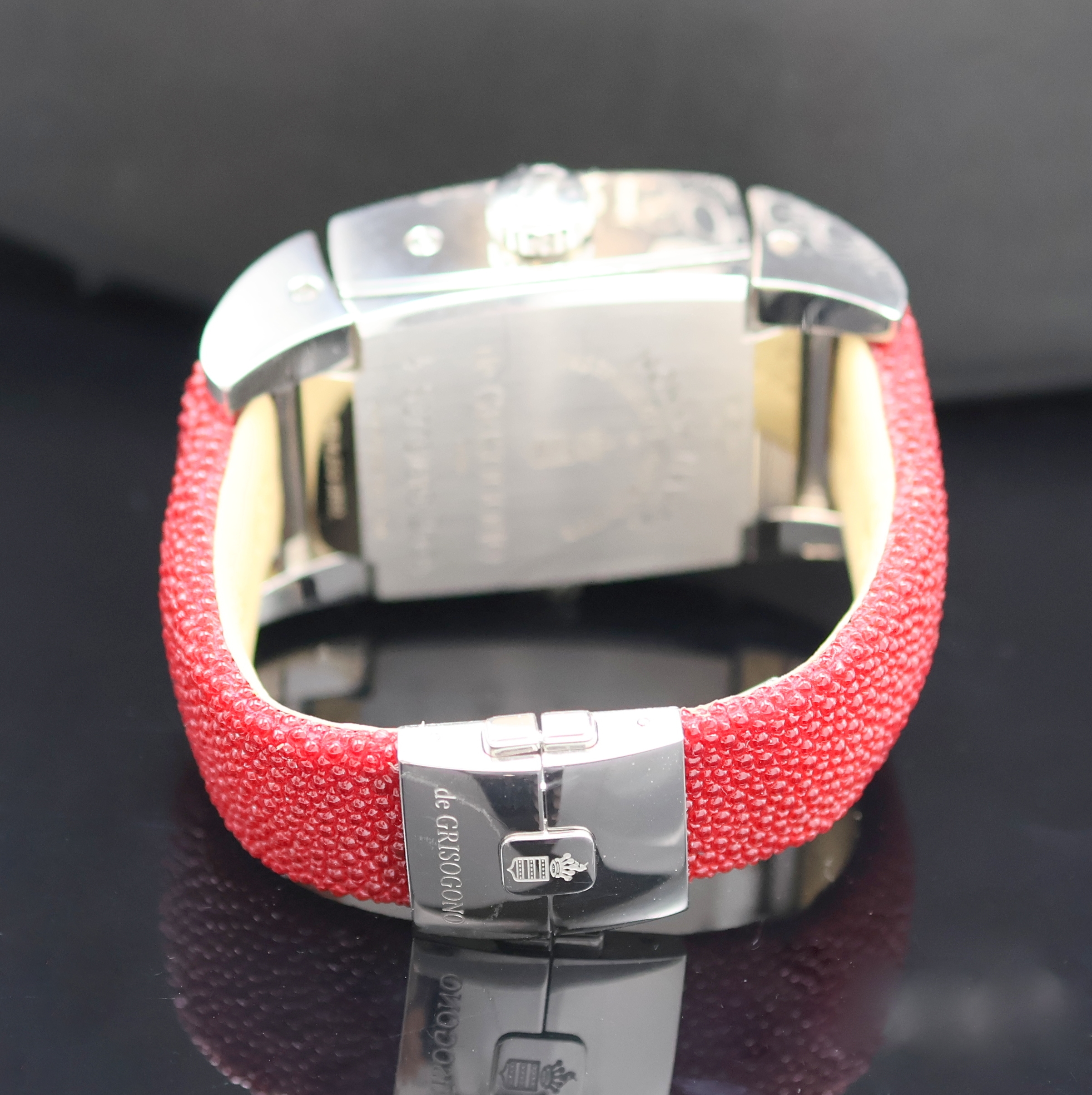 Detail b: DE GRISOGONO Instrumento Doppio Tre Armbanduhr mit 3 Zeitzonen, Automatik, Schweiz um 2004, um 360 Grad drehbares Wendegehäuse inkl. orig. ...