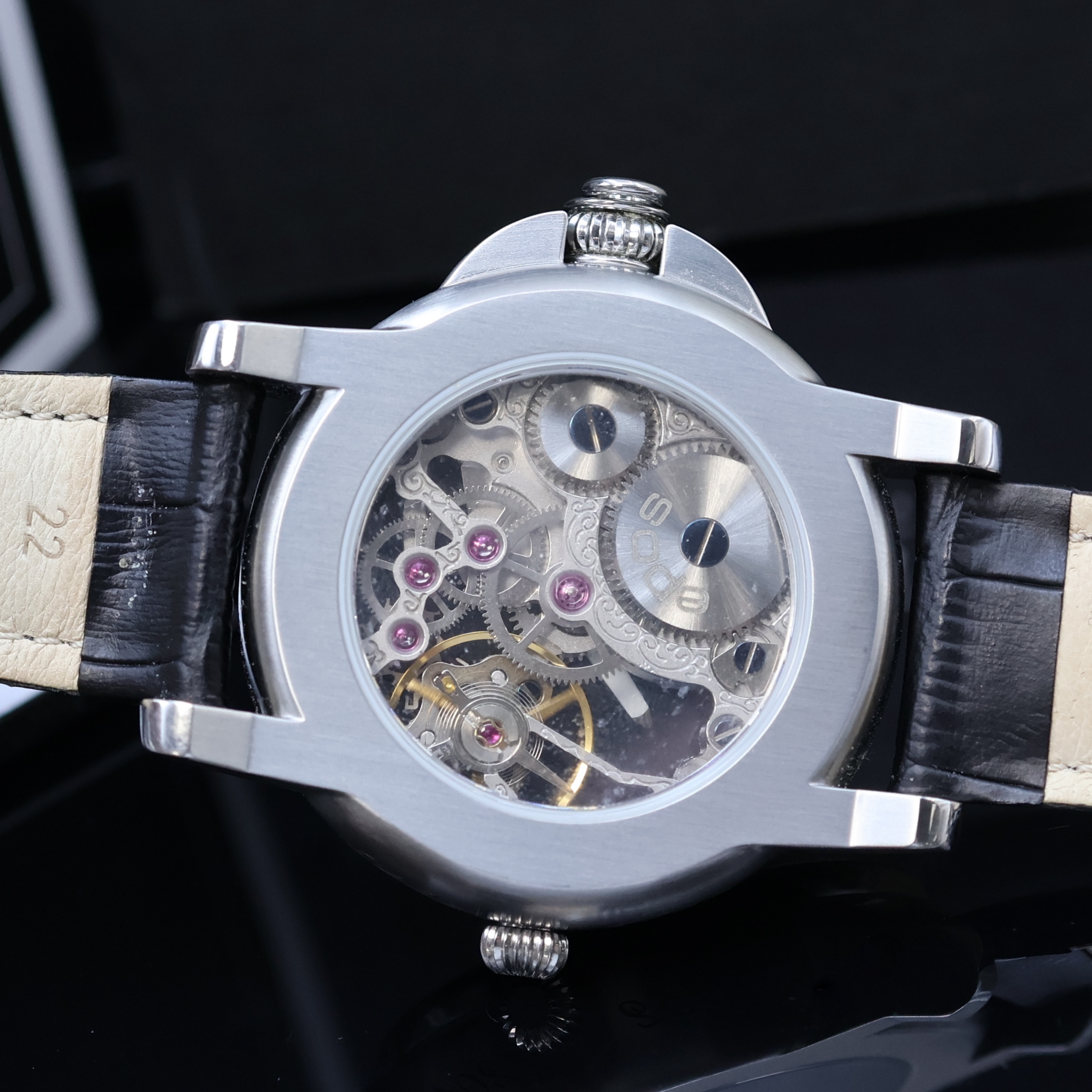 Detail f: EPOS auf 2015 Stück limitierte 3-in-1 Armband-/Taschen-/Tischuhr Referenz 3429, Schweiz lt. beil. Pap. verk. 10/2015, Handaufzug, äußeres ...