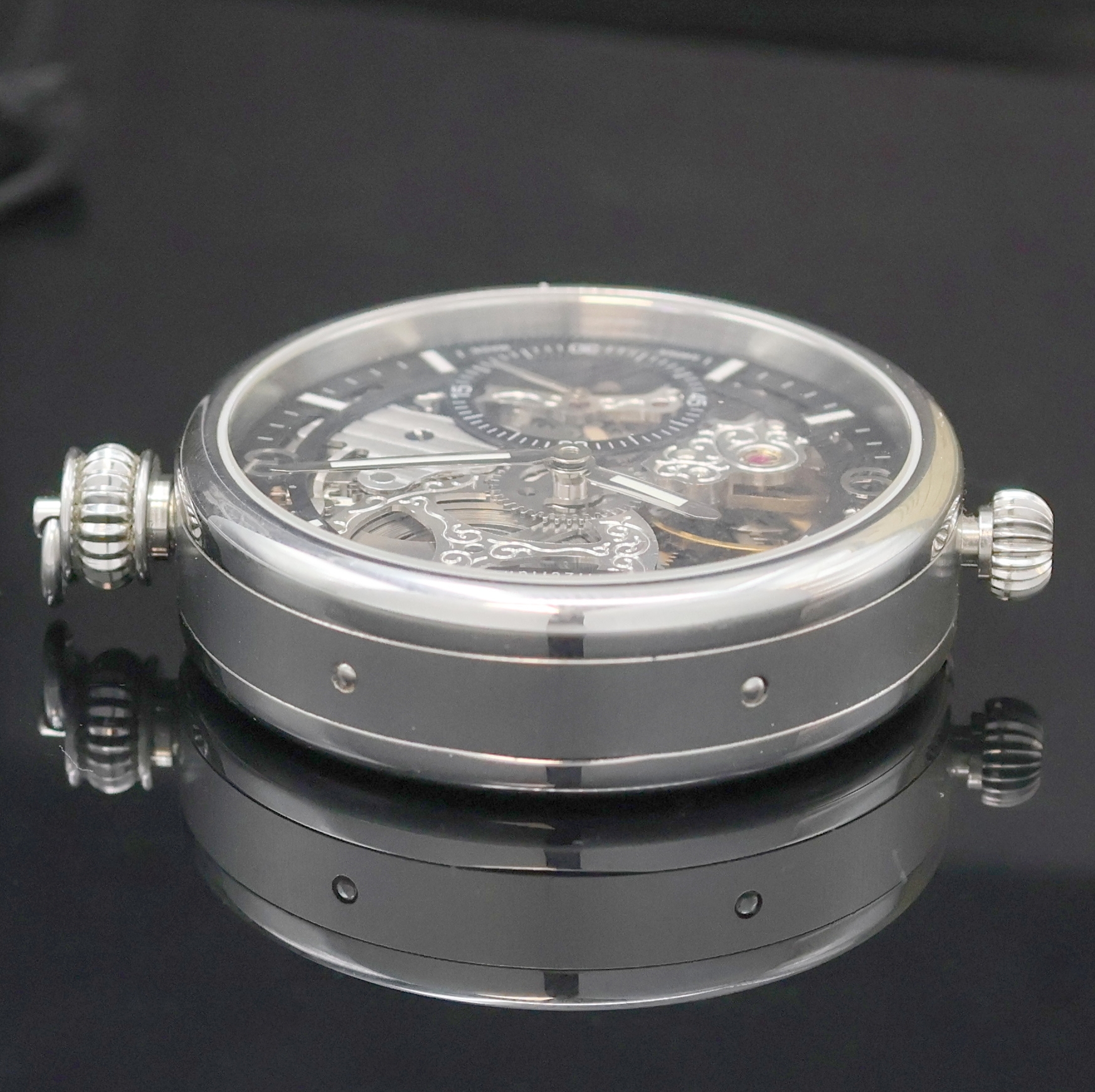 Detail h: EPOS auf 2015 Stück limitierte 3-in-1 Armband-/Taschen-/Tischuhr Referenz 3429, Schweiz lt. beil. Pap. verk. 10/2015, Handaufzug, äußeres ...