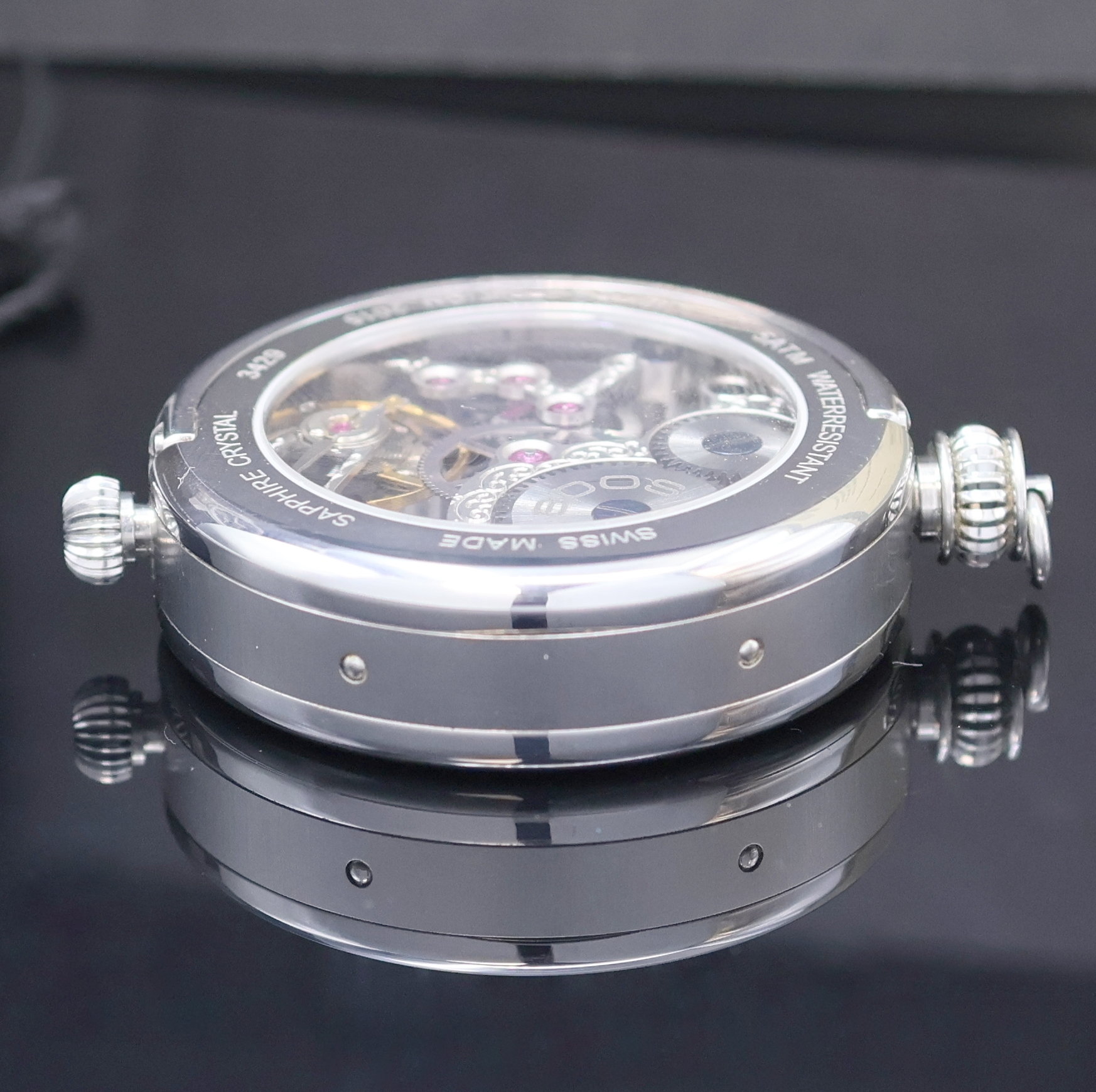 Detail i: EPOS auf 2015 Stück limitierte 3-in-1 Armband-/Taschen-/Tischuhr Referenz 3429, Schweiz lt. beil. Pap. verk. 10/2015, Handaufzug, äußeres ...