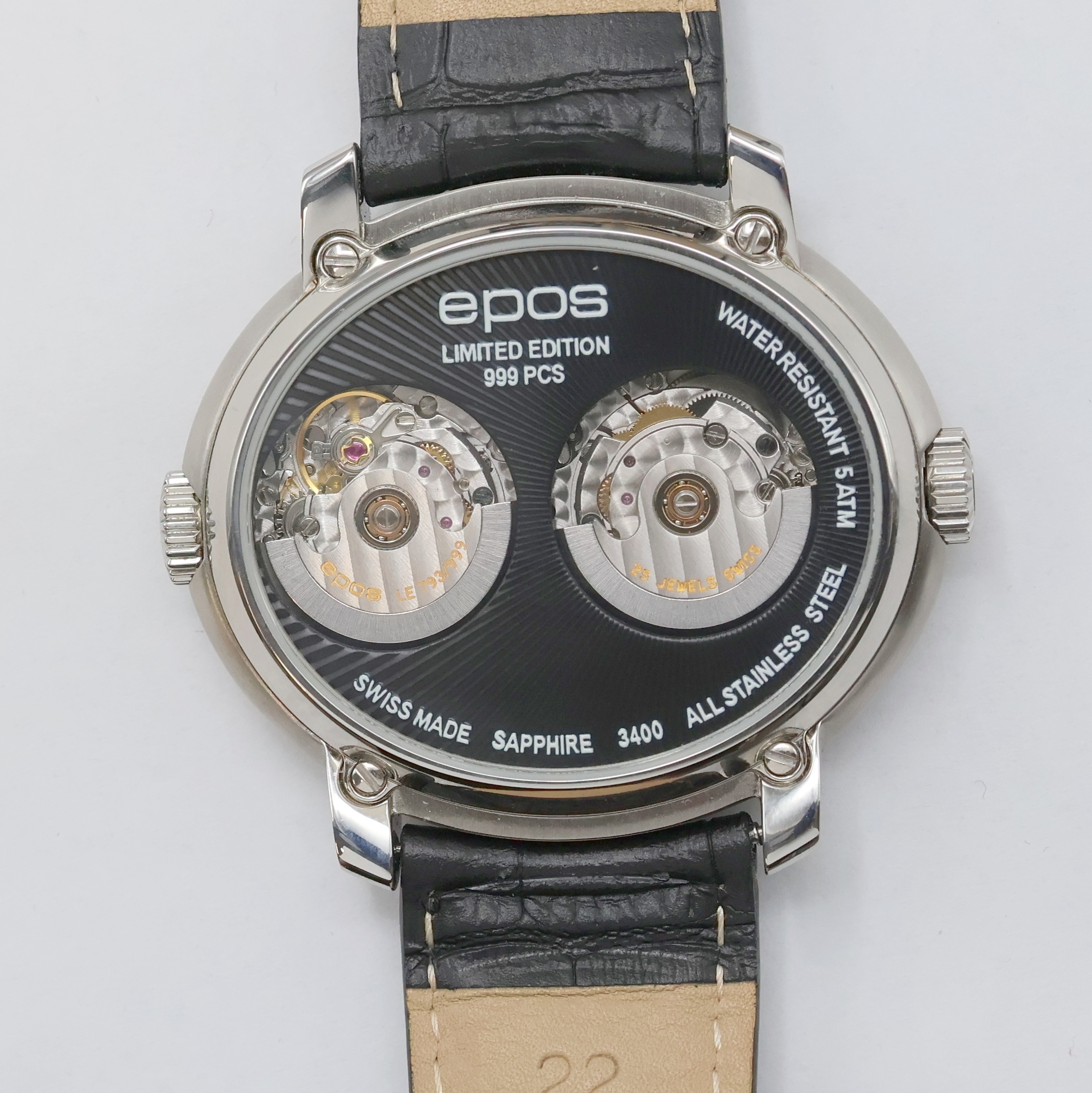 Detail f: EPOS Oeuvre d'Art auf 999 Stück limitierte Herrenarmbanduhr mit GMT und 2 Werken Referenz 3400, Schweiz lt. beil. Pap. verk. 03/2021, ...