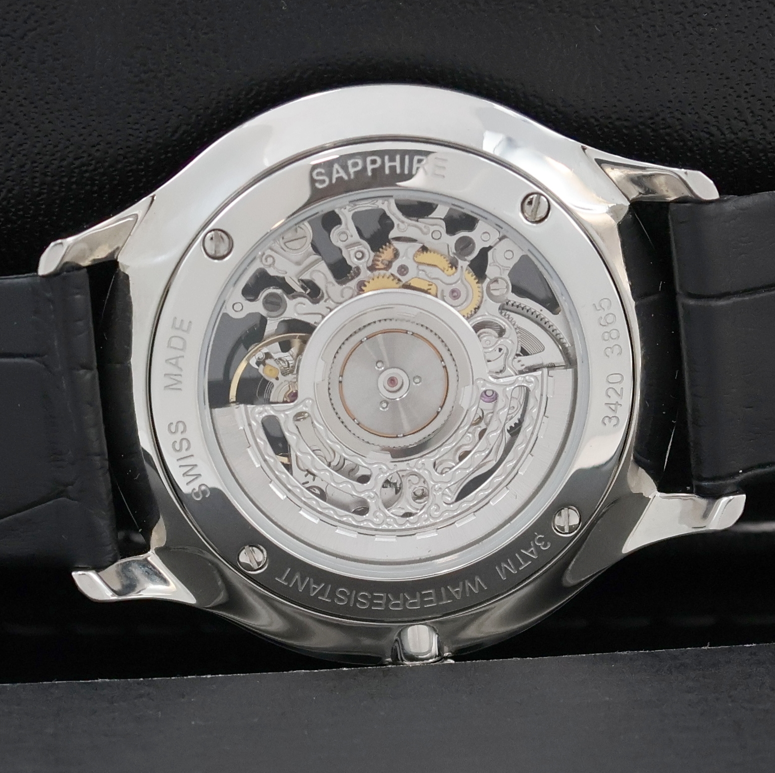 Detail g: EPOS skelettierte Herrenarmbanduhr Referenz 3420Sk, Schweiz lt. beil. Pap. verk. 12/2014, Automatik, schlankes 3-teil. Edelstahlgeh., beids. vergl., ...