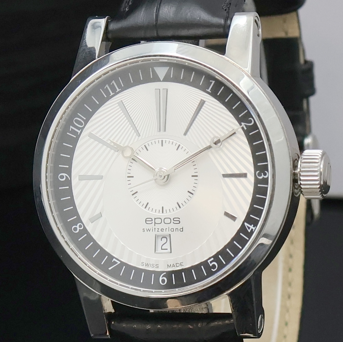 Detail a: EPOS Sophistiquee Herrenarmbanduhr Referenz 3386, Schweiz verk. lt. beil. Pap. 01/2017, Automatik, Edelstahlgeh., beids. vergl., Saphirglas, Boden ...