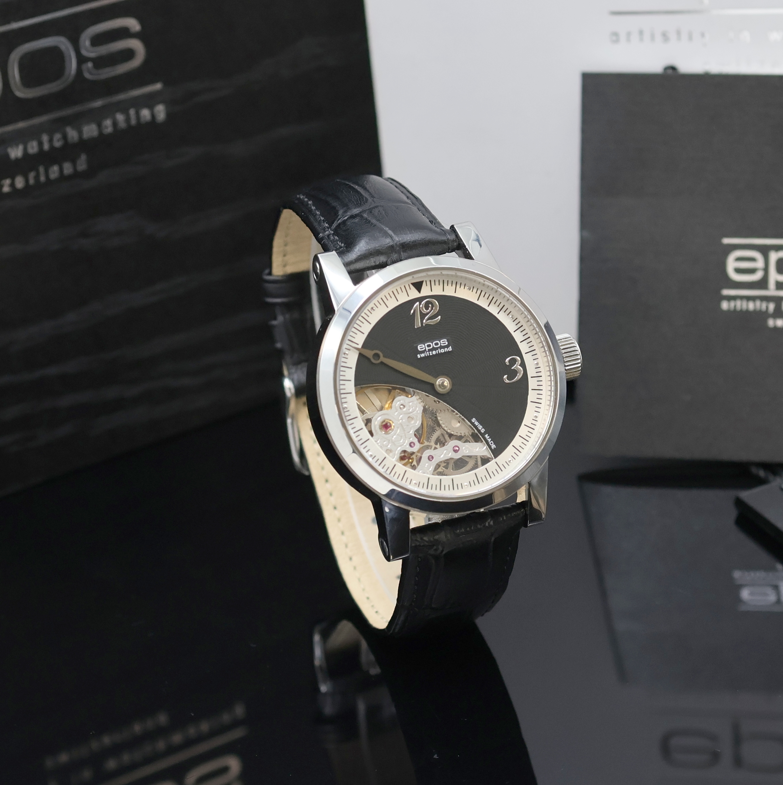 Image 26972994 - EPOS Sophistiquee Herrenarmbanduhr Referenz 3377CT, Schweiz lt. beil. Pap. verk. ...