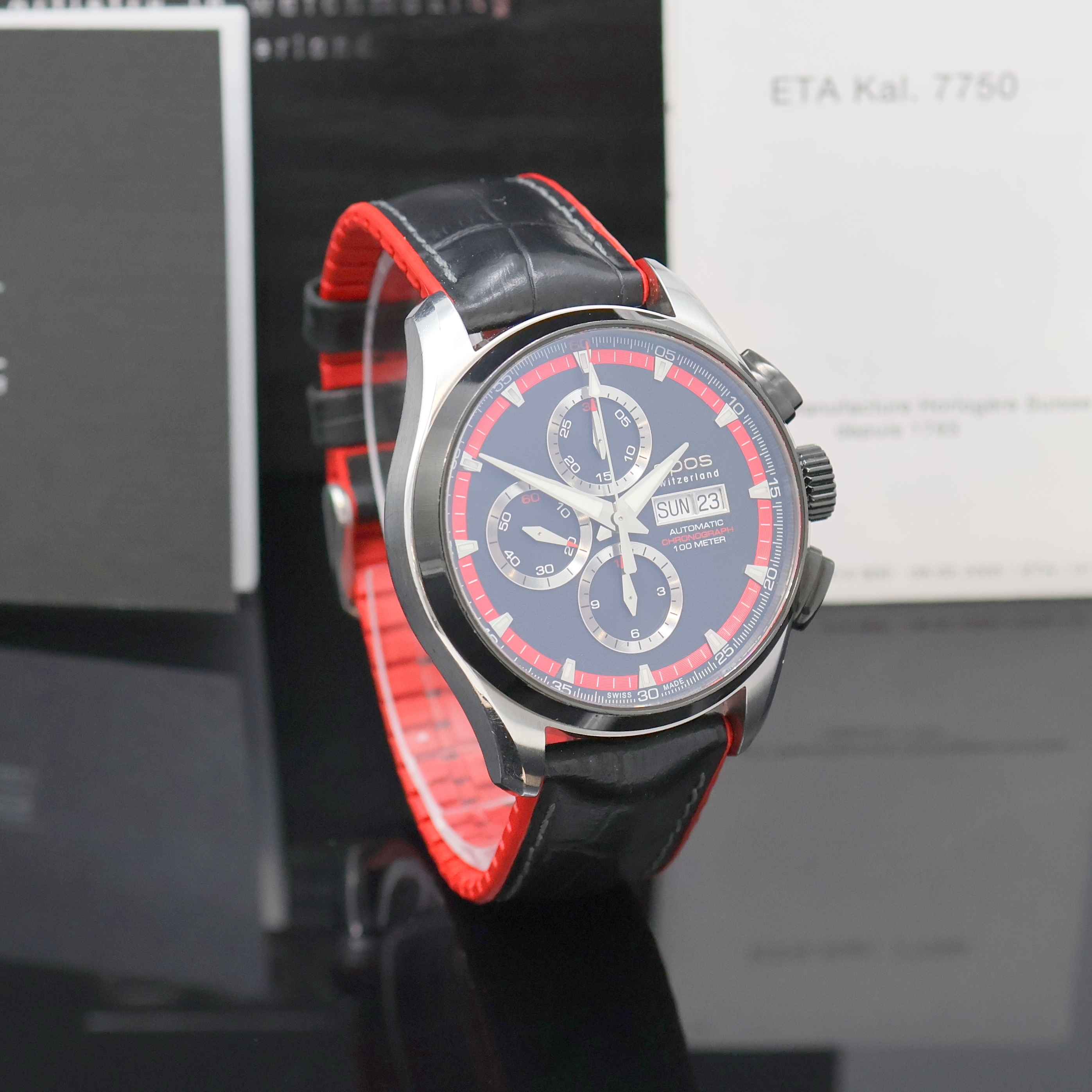 Detail b: EPOS Sportive Herrenchronograph Referenz 3433, Schweiz lt. beil. Pap. verk. 01/2017, Automatik, Geh. in Edelstahl, Lünette, Krone u. Korrekturdr. ...