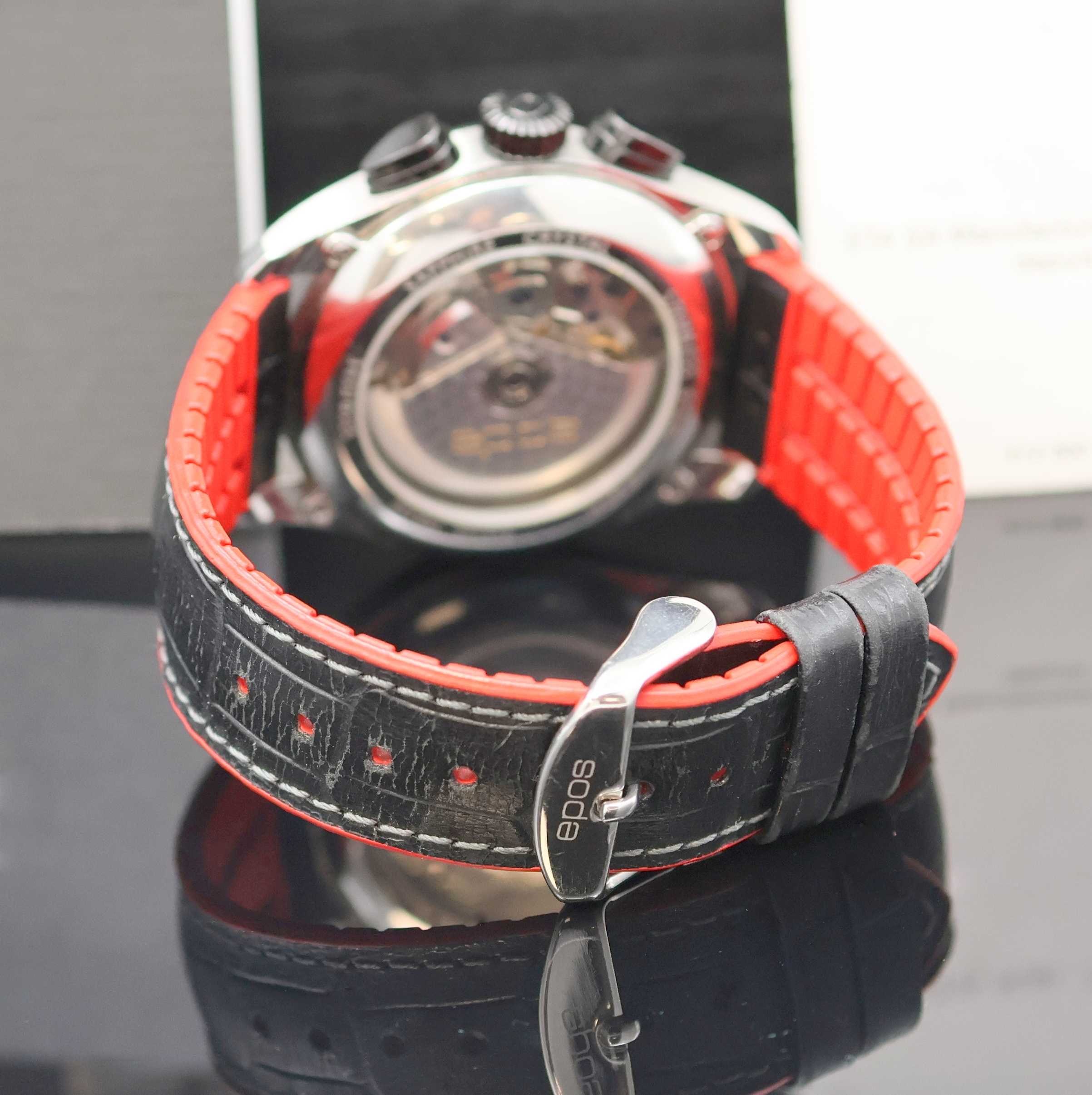 Detail c: EPOS Sportive Herrenchronograph Referenz 3433, Schweiz lt. beil. Pap. verk. 01/2017, Automatik, Geh. in Edelstahl, Lünette, Krone u. Korrekturdr. ...
