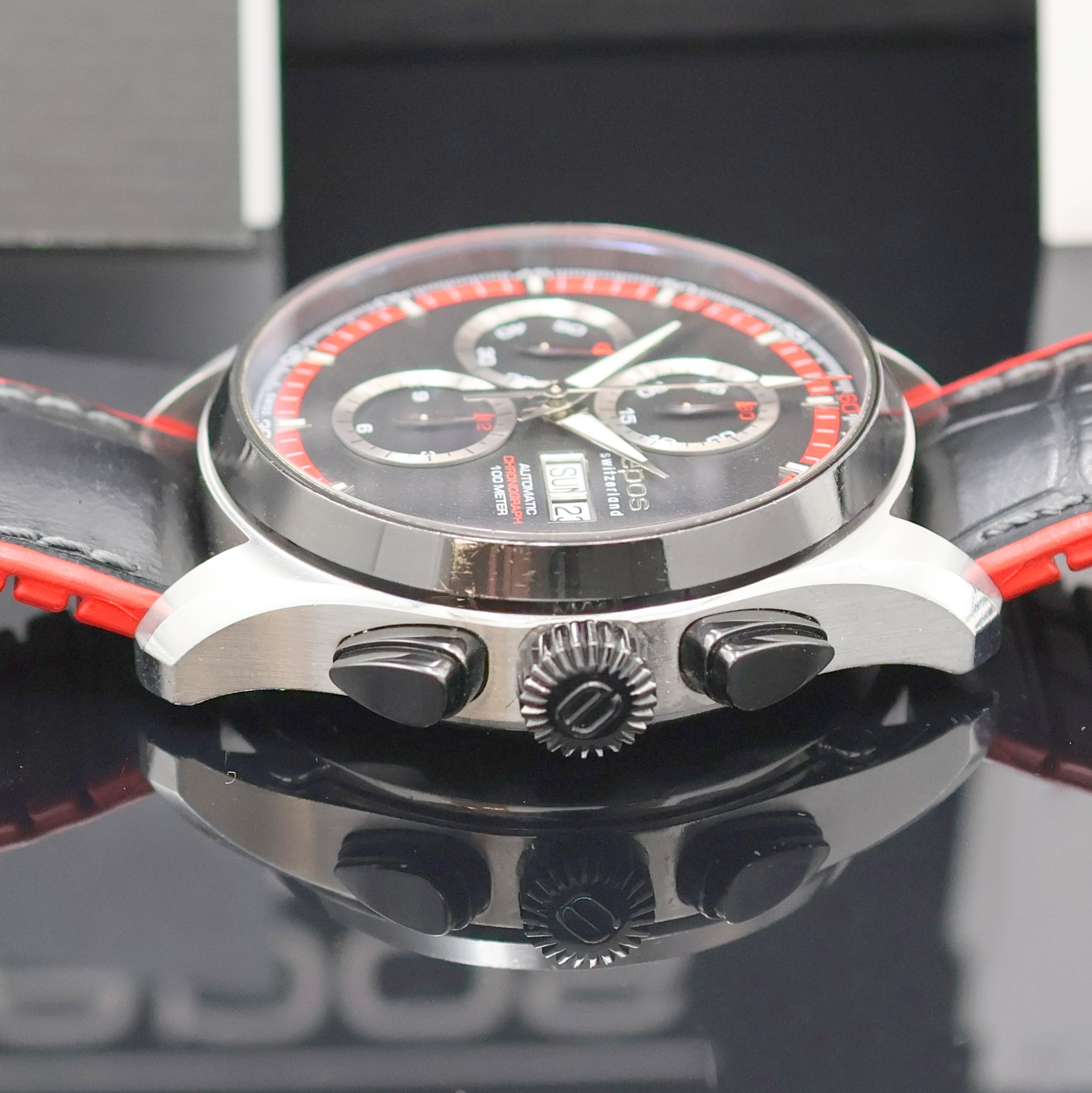 Detail d: EPOS Sportive Herrenchronograph Referenz 3433, Schweiz lt. beil. Pap. verk. 01/2017, Automatik, Geh. in Edelstahl, Lünette, Krone u. Korrekturdr. ...