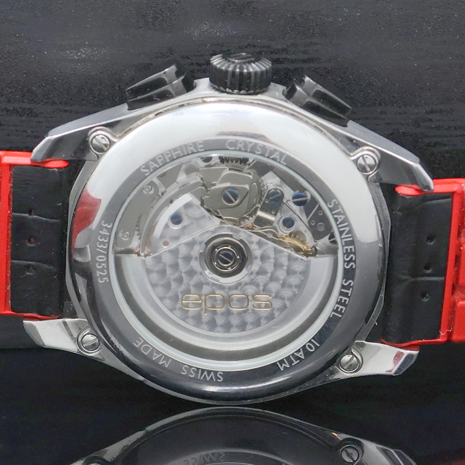 Detail f: EPOS Sportive Herrenchronograph Referenz 3433, Schweiz lt. beil. Pap. verk. 01/2017, Automatik, Geh. in Edelstahl, Lünette, Krone u. Korrekturdr. ...
