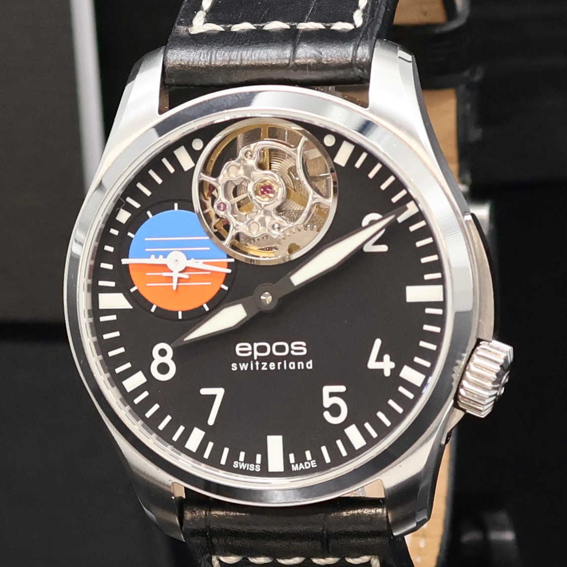 Detail a: EPOS OH Pilot Fliegeruhr Referenz 3434, Schweiz lt. beil. Pap. verk. 01/2017, Handaufzug, Edelstahlgeh., beids. vergl., Saphirglas, Boden 4-fach ...