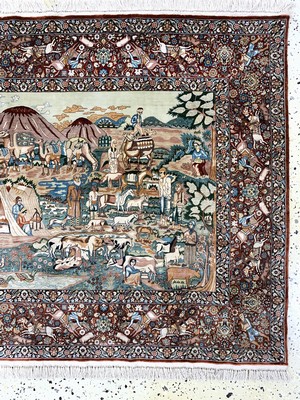 26972917a - Hereke Seide Sehr fein, China, Mitte 20.Jhd, reine Naturseide, ca. 155 x 92 cm, ca.1,4 ...