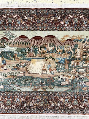 26972917b - Hereke Seide Sehr fein, China, Mitte 20.Jhd, reine Naturseide, ca. 155 x 92 cm, ca.1,4 ...