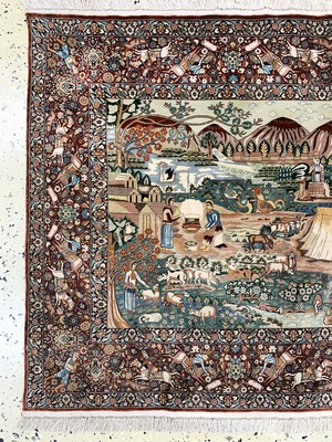 26972917c - Hereke Seide Sehr fein, China, Mitte 20.Jhd, reine Naturseide, ca. 155 x 92 cm, ca.1,4 ...
