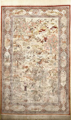 Image 26972922 - Hereke Seide fein, China, Mitte 20.JHd, reine Naturseide, ca. 248 x 158 cm, ca. 1,0 ...